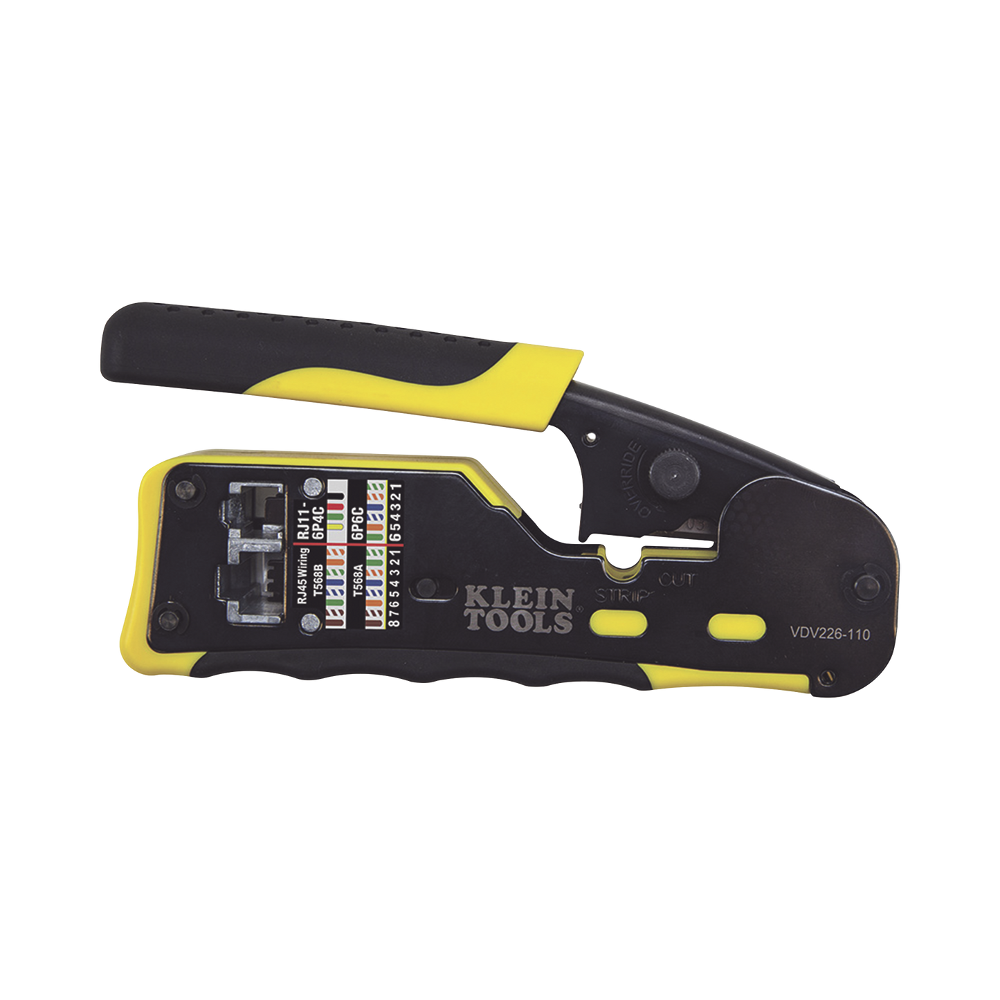 VDV226-110 Ponchadora/Pelacables/Cortacables con Matraca para Conectores Pass-Thru RJ45 y Conectores Estándar RJ11/RJ12.