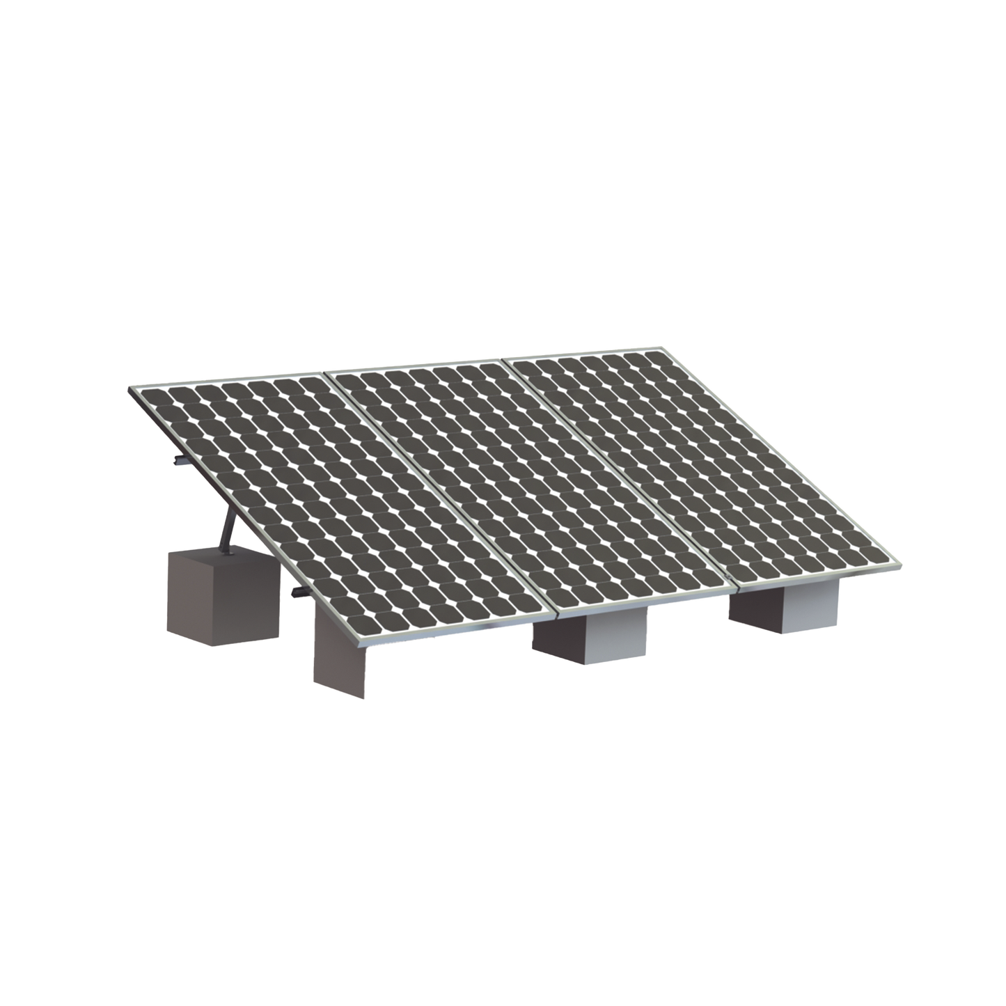 VEKTOR8R3M - Montaje para 3 Panel Solar, Riel "8" de 4050mm para Módulos con Espesor de 35mm, Velocidad de Viento Máx. 136km/h (20° a 45°)