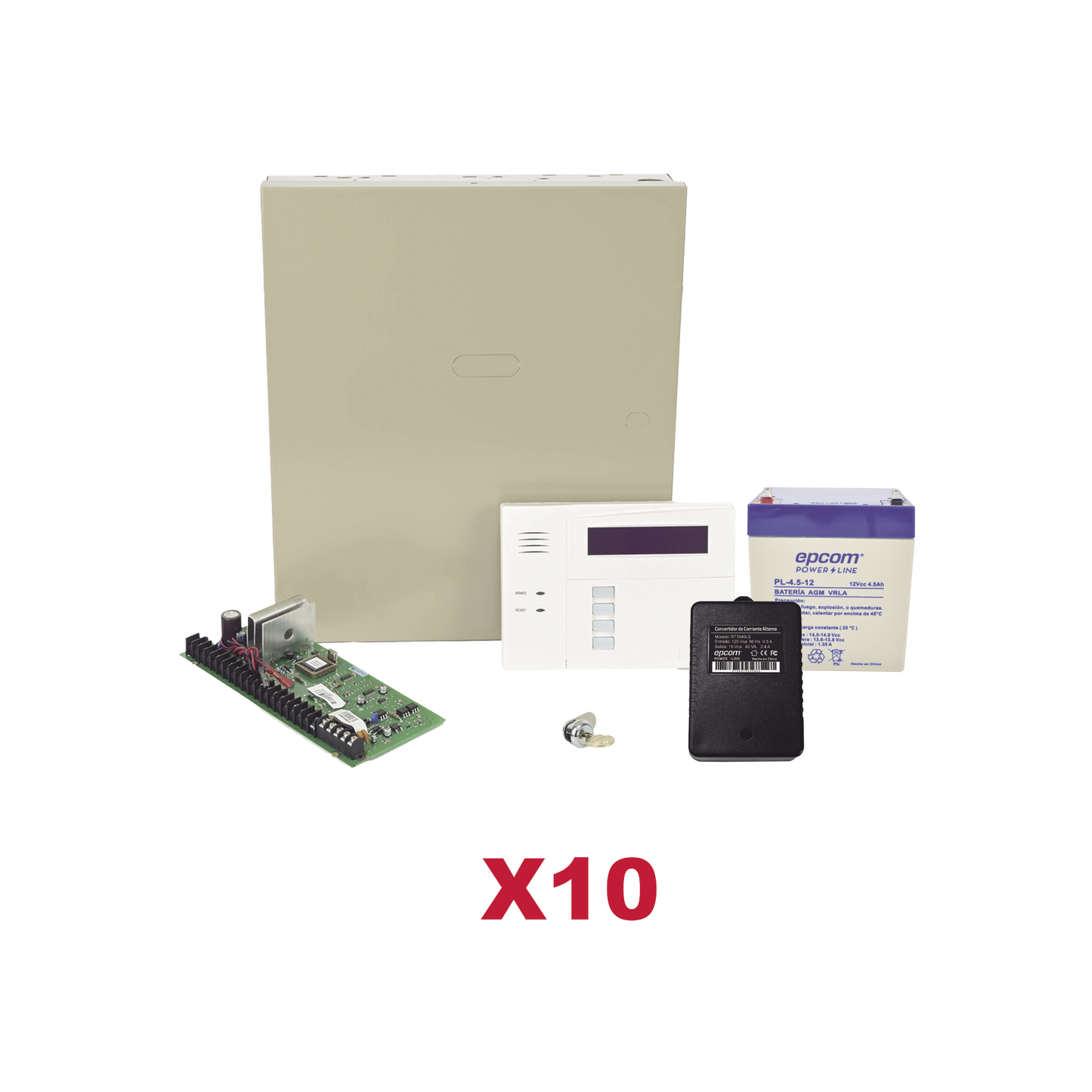 VISTA48KIT10/6160RF Kit de 10 Paneles de Alarma VISTA48 con Batería y Transformador