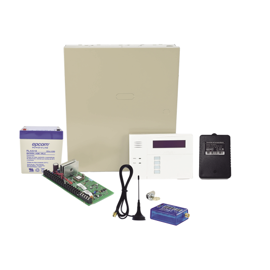 VISTA48MINI2/6160RF (1 Año datos ILIMITADO INCLUIDO)  Kit Vista48LA con comunicador MINI012G, Teclado, Gabinete, Bateria y Transformador