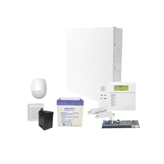 VISTA48START Sistema de Alarma VISTA48LA con Sensor de Movimiento, Contactos Magneticos, Sirena de 15 Watts, Bateria y Transformador