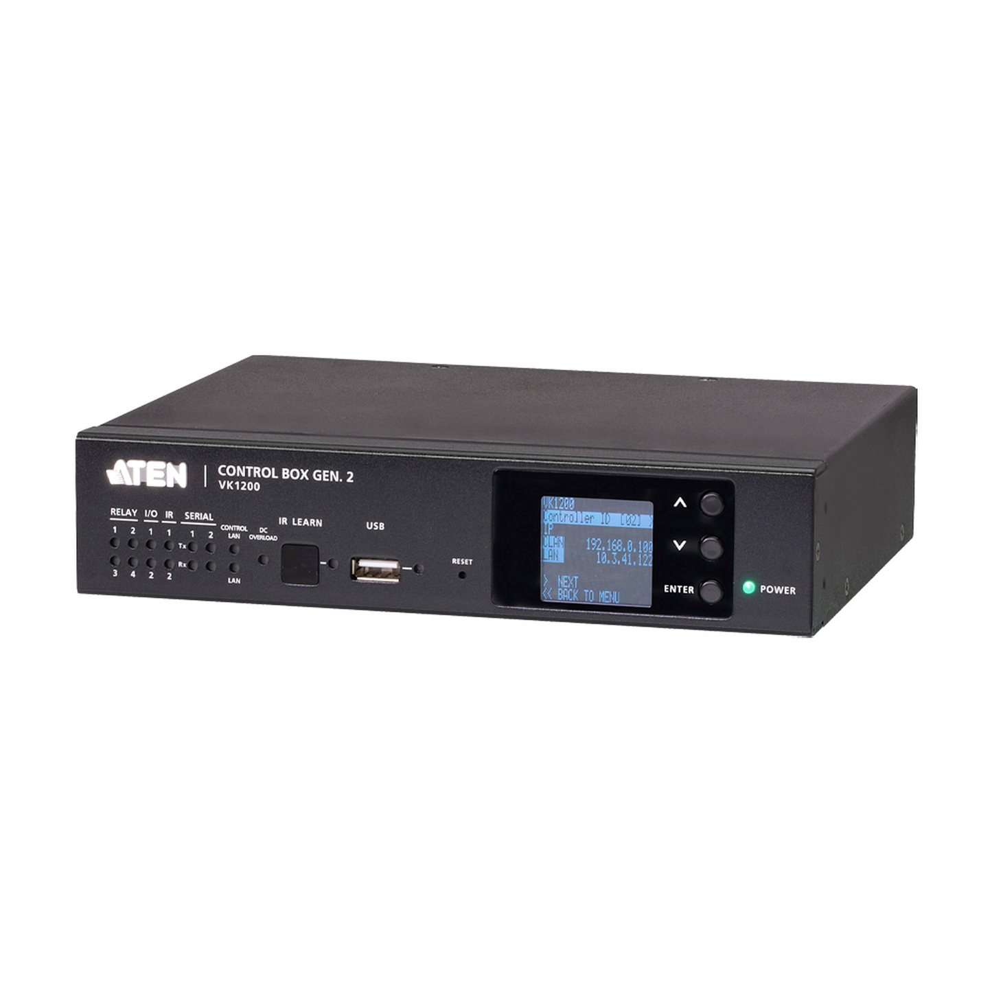 VK1200 - Sistema de control ATEN| Caja de control compacta Gen. 2 | CPU de cuatro núcleos | 2/1 GB de memoria | Monitor LCD | LAN doble y aislada