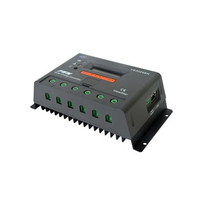 VS-3024-BN - Controlador Solar de Carga y Descarga PWM 12/24V 30A con Display, Parámetros Configurables