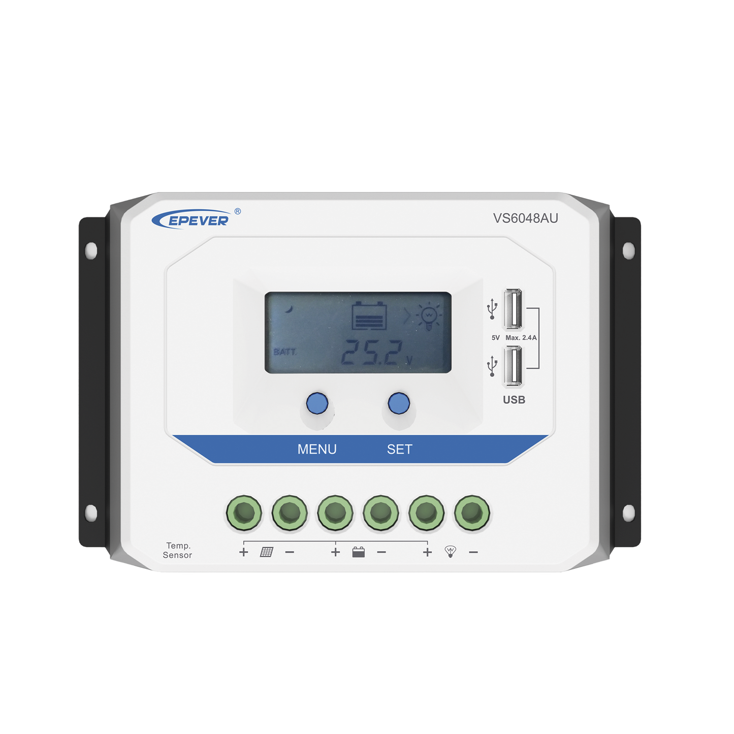 VS6048AU - Controlador Solar de Carga PWM 12/24V/36/48V 60 A 60 A, Salida USB, con Display