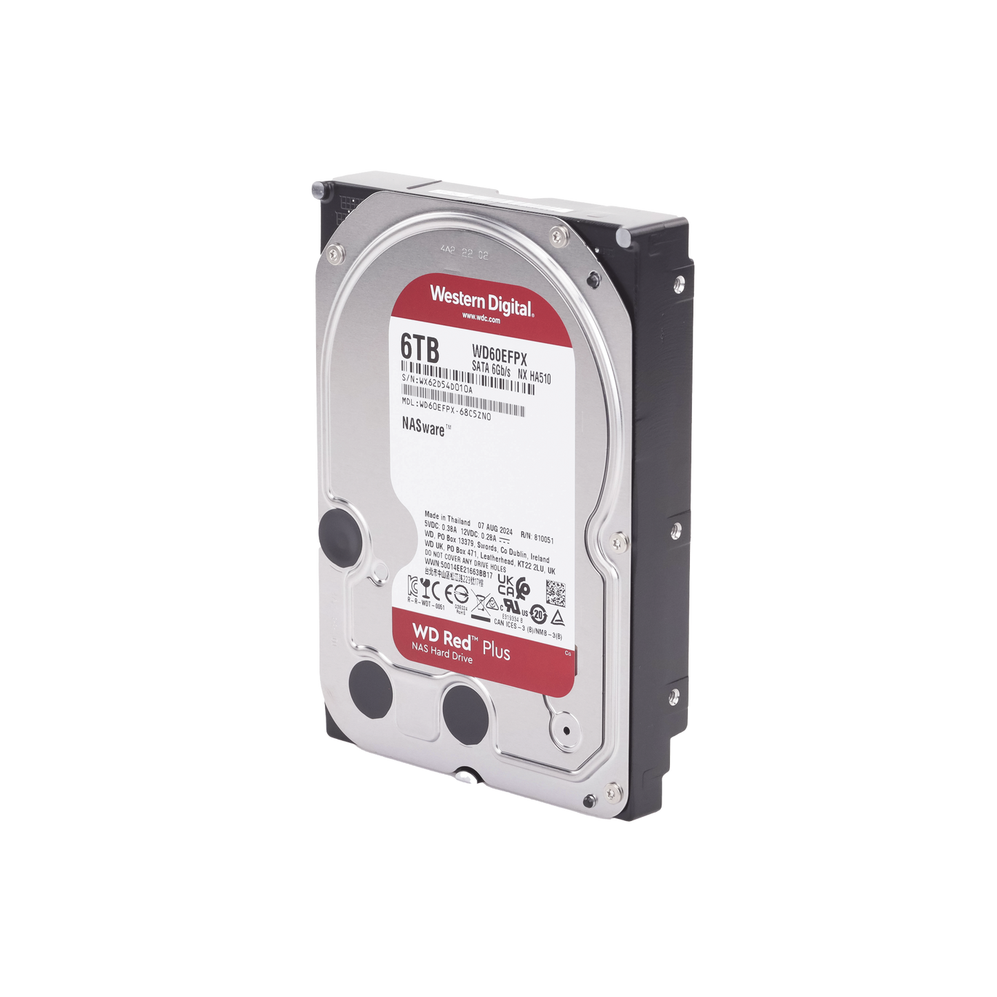 WD60EFPX - Disco Duro Red de 6TB / 5400 RPM / Optimizado para NAS / Uso 24-7 / 3 Años de Garantia
