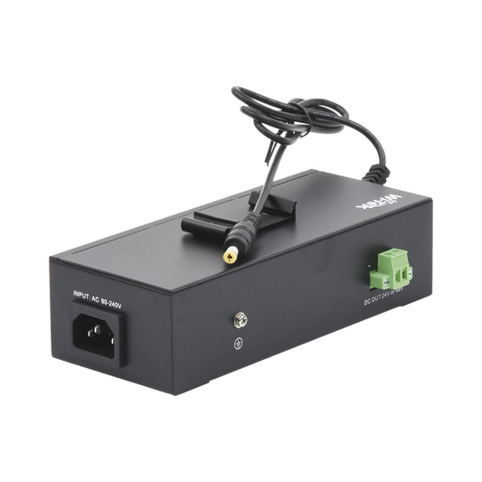 WI-PS302G-UPS Inyector PoE industrial / Con UPS No-Break / Cuenta con 2 Puertos Gigabit (1 PoE 24/48V pasivo) / Salida DC 12V
