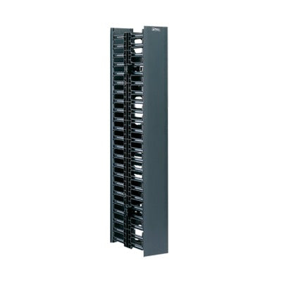 WMPV45E - Organizador Vertical NetRunner, Doble (Frontal y Posterior), Para Rack Abierto de 45 Unidades, 4.9in de Ancho, Color Negro