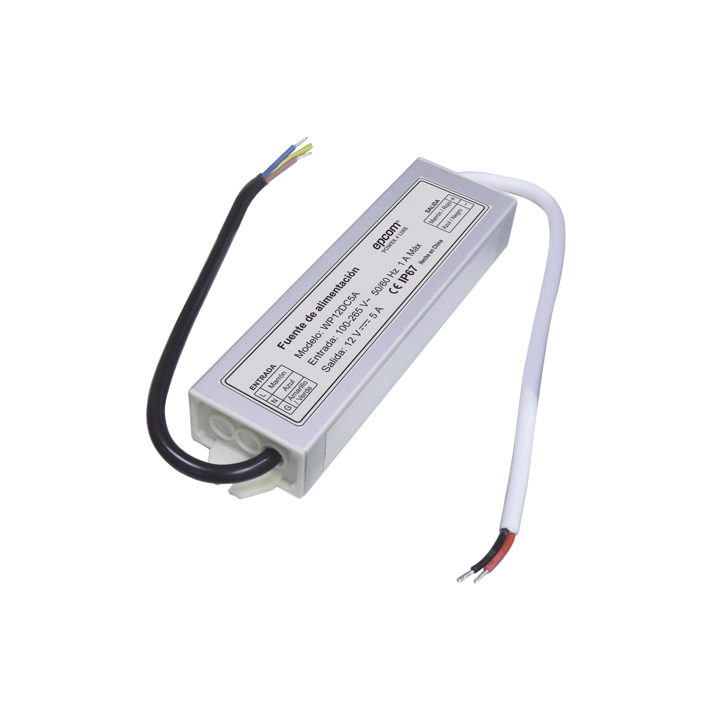WP12DC5A - Fuente 12 V / 5 Amperes / Waterproof / Intemperie grado IP67