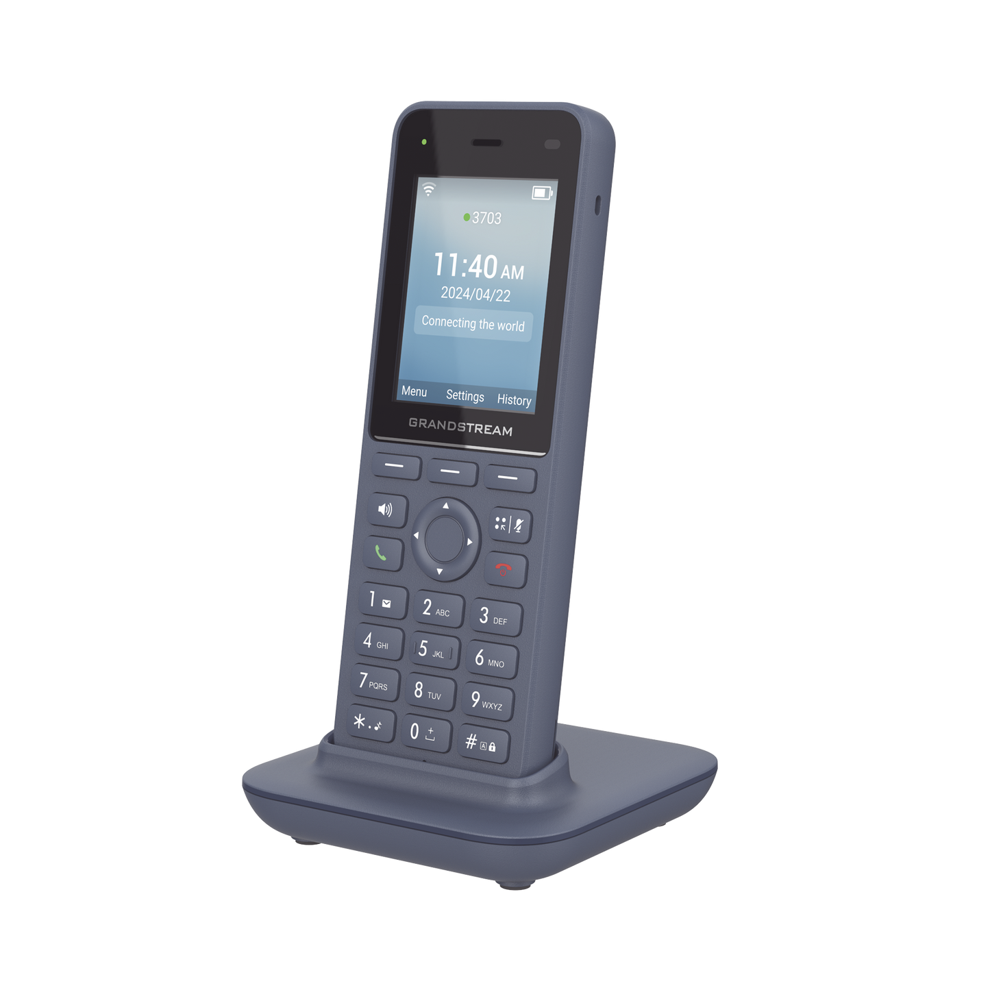 WP826 - Teléfono IP inalámbrico Wi-Fi, Portátil, 3 cuentas SIP, 3 líneas, Voz HD, Bluetooth integrado, Puerto USB tipo C