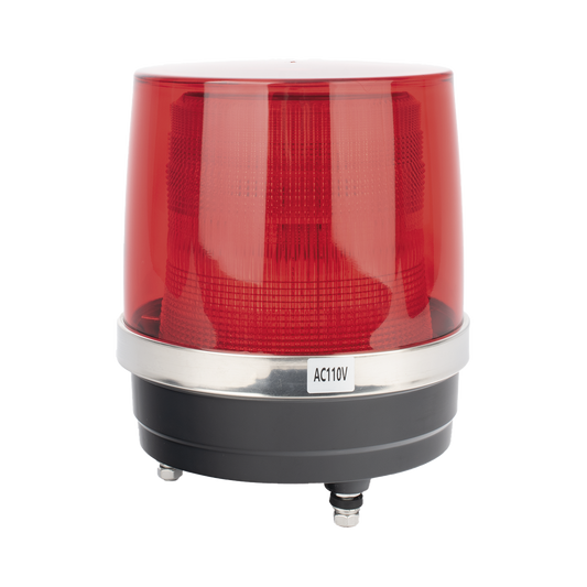X135R Burbuja Brillante de Larga Vida Útil, Con 150 LEDs, Color Rojo, Domo Rojo, 110 Vca