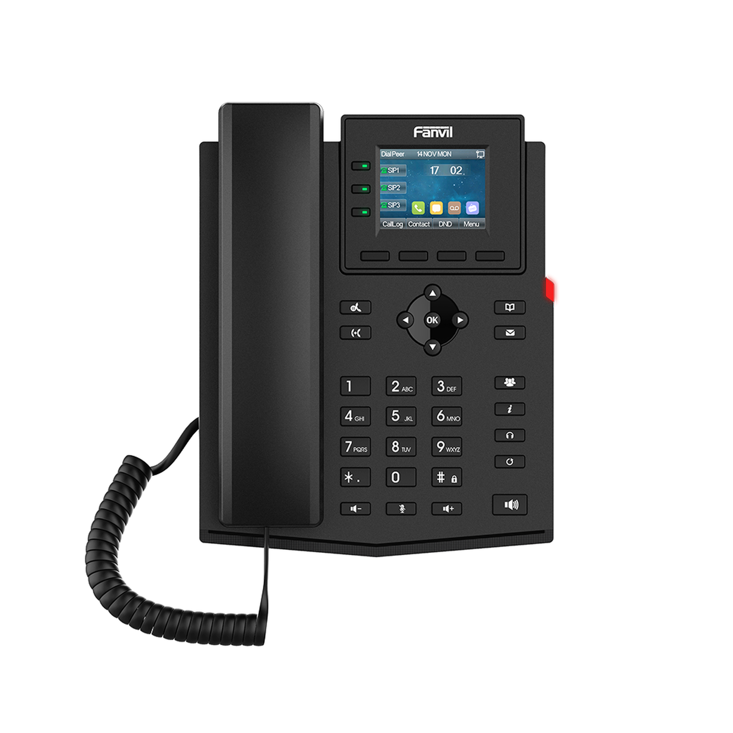 X303-2W - Teléfono 2 Hilos para switch PN8 y PN24 /empresarial para 4 líneas SIP con pantalla LCD de 2.4 pulgadas a color, Opus y conferencia de 6 vías, PoE.