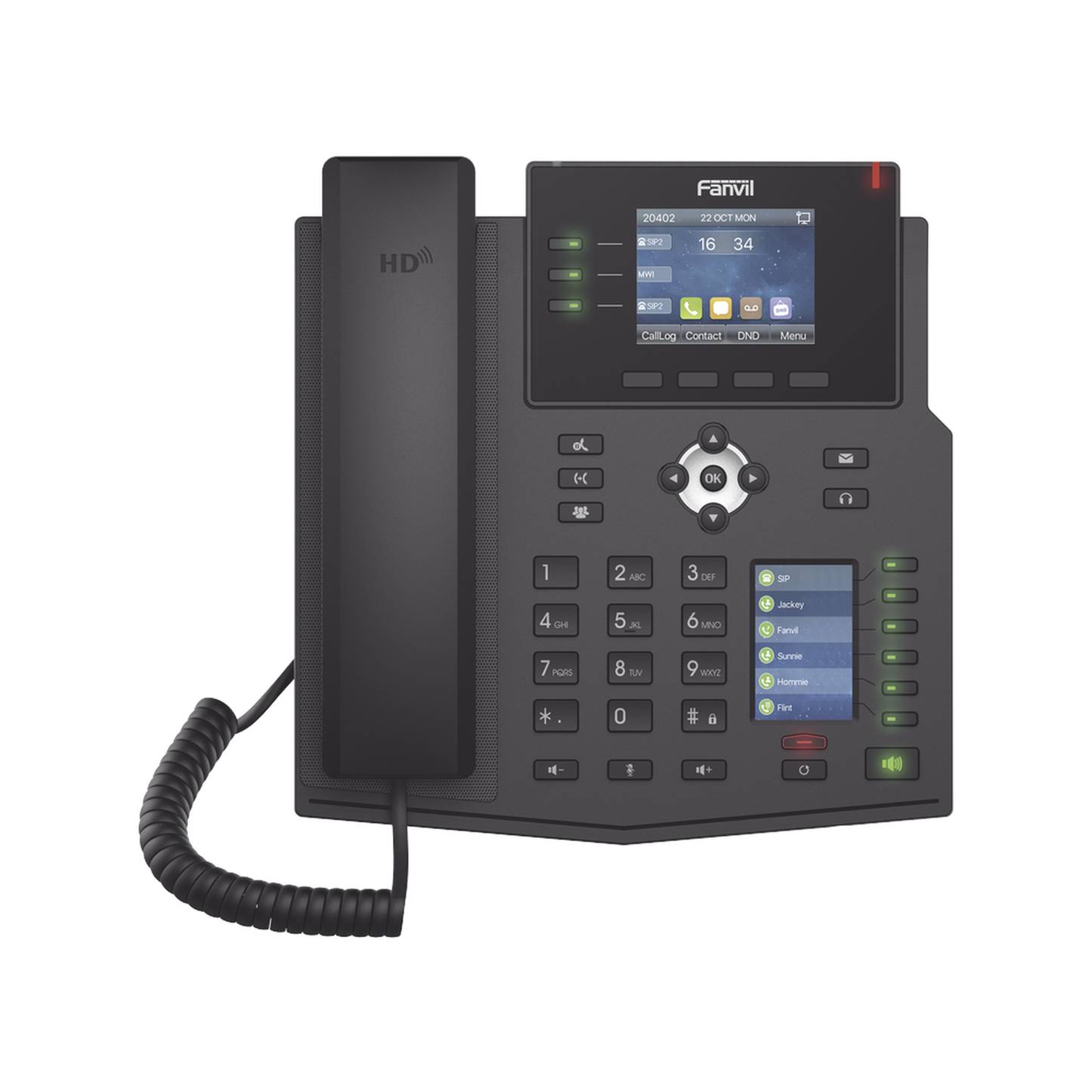 X4U - Teléfono IP Empresarial con Estándares Europeos, 12 lineas SIP con pantalla a color, 30 teclas DSS/BLF, puertos Gigabit, IPv6, Opus , PoE/DC
