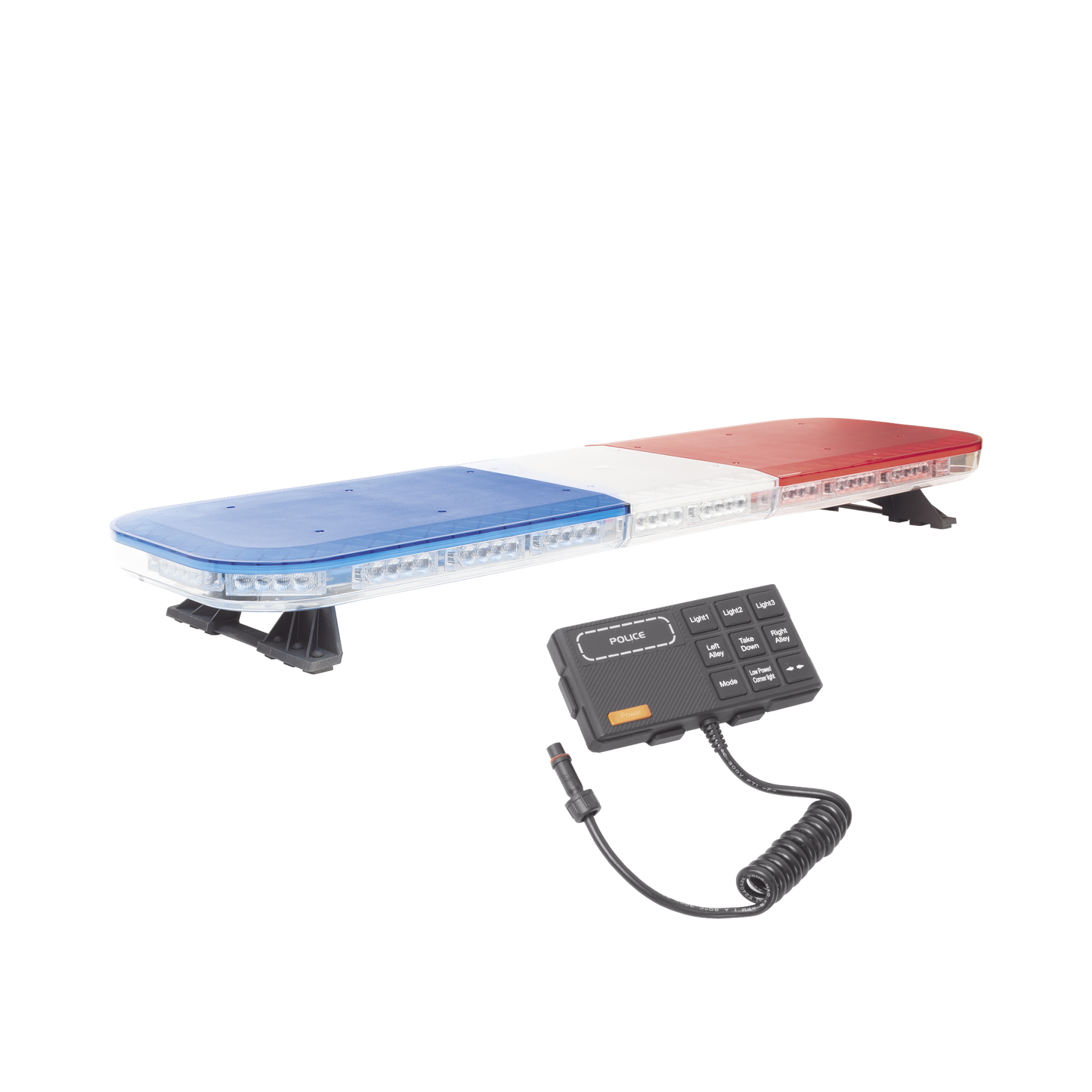 X67RB - Barra de luces de 47" rojo/azul, 88 LED, con control de tráfico en color rojo/azul, ideal para equipar unidades de seguridad pública