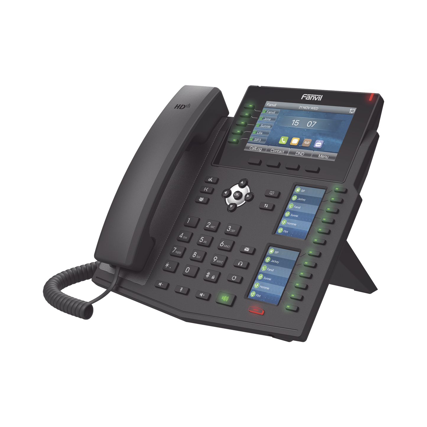 X6U - Teléfono IP Empresarial con Estándares Europeos, 20 lineas SIP con pantalla LCD a color, 60 teclas DSS/BLF, puertos Gigabit, IPv6, Opus , PoE/DC
