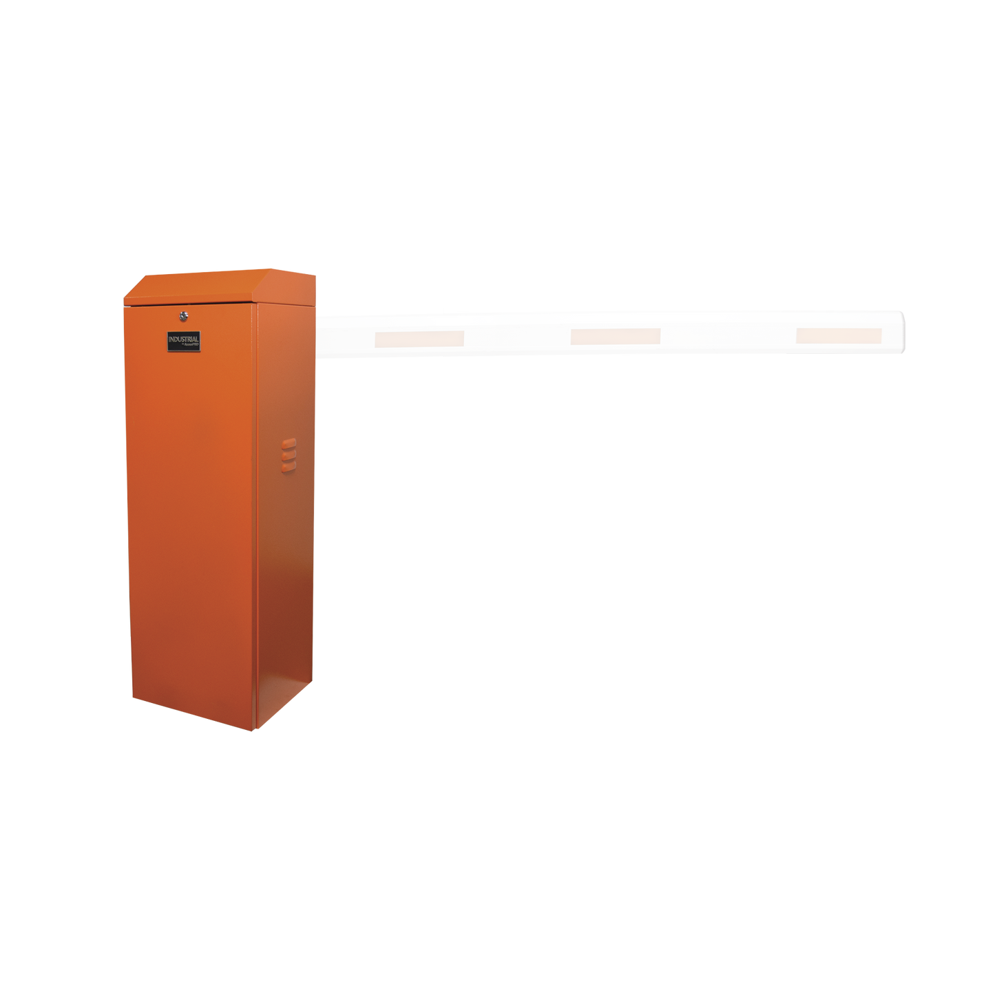 XBS-5000-RN Barrera vehicular derecha / Soporta brazo de hasta 5.5 m / Final de carrera ajustable por programación / Movimiento fluido / Diseño elegante color naranja