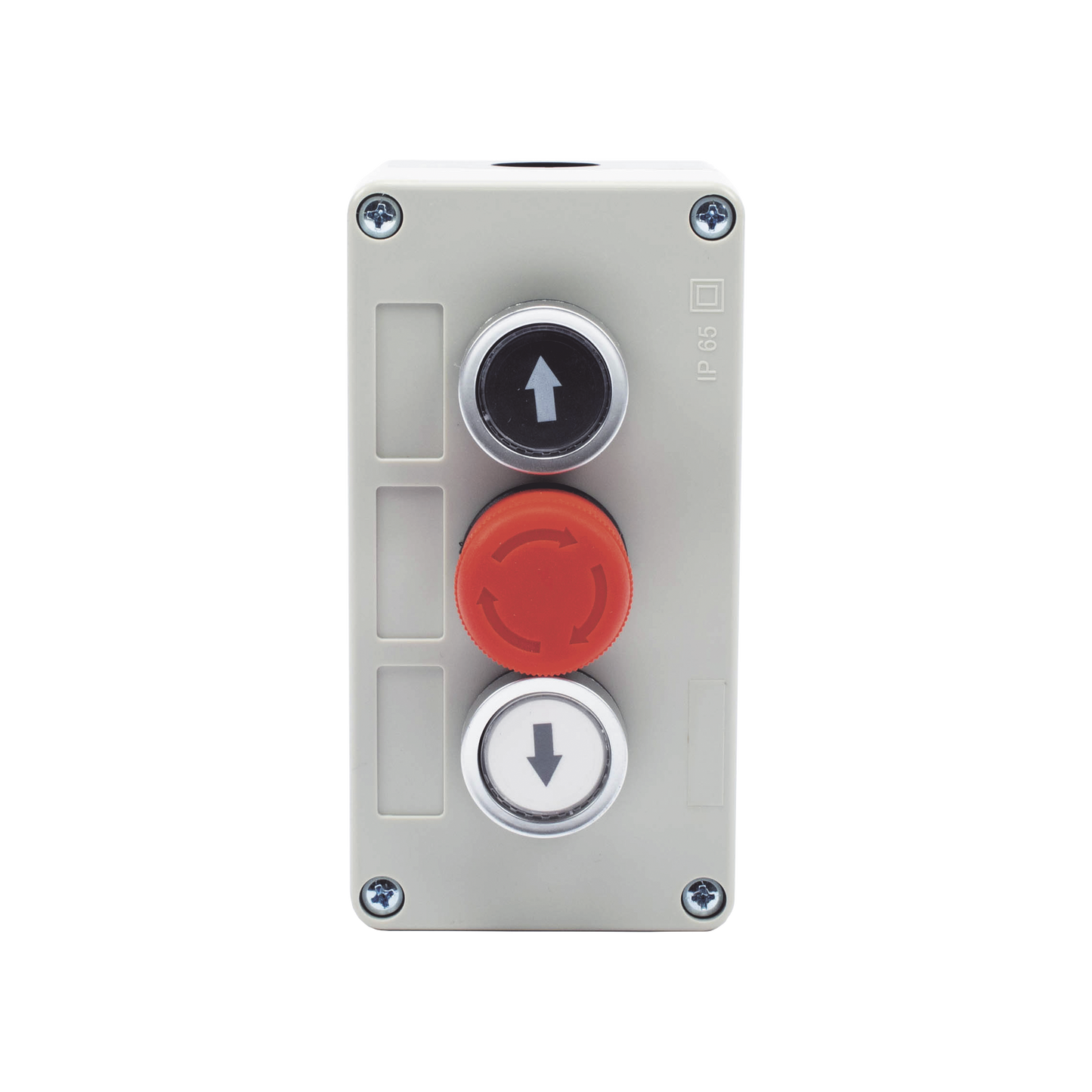XBS-SW-03 - Botonera Triple con Boton de Stop Tipo Enclavado / Para Barreras Vehiculares, Operadores Corredizos y Abatibles.