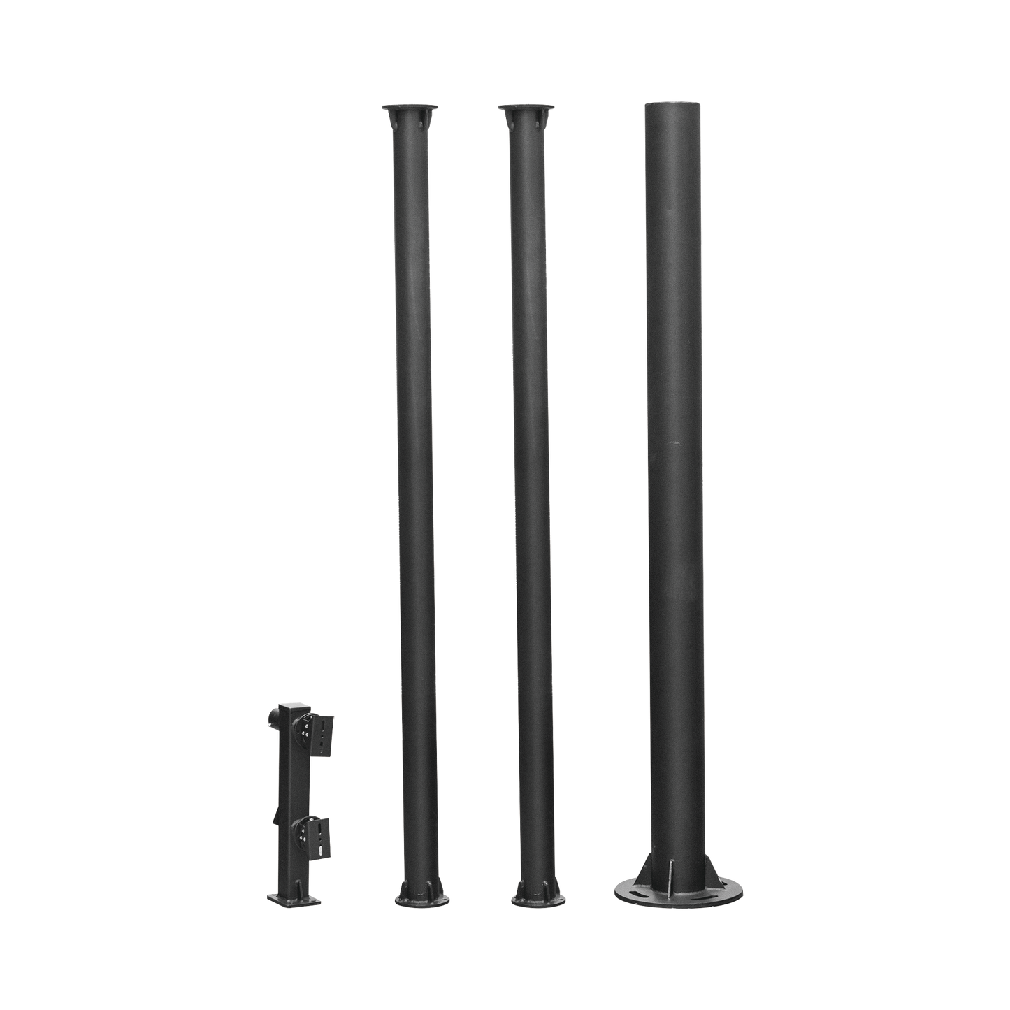 XGA-POLE-6MS Poste Seccionado de 6 Metros / Tubos Mas Gruesos / Especializado para la Instalación de Videovigilancia / Incluye Base de Cimentación y Brazo para Cámara PTZ / Color Negro