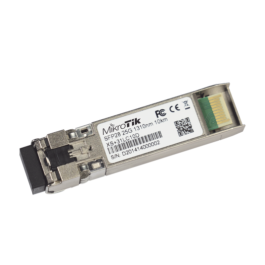 XS+31LC10D Transceptor MiniGbic XSFP+ 1G/10G/25G LC Duplex para fibra Mono Modo 10 Kms