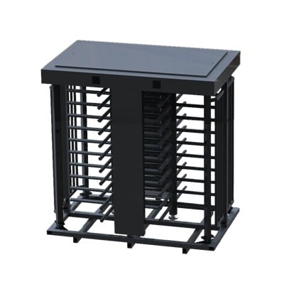 XT-200-C Torniquete Doble / Cuerpo Completo / Interior/Exterior / 100% Acero con Pintura Gris / EJE CENTRAL con Pintura Gris / Acabado de Lujo / Alto Tráfico