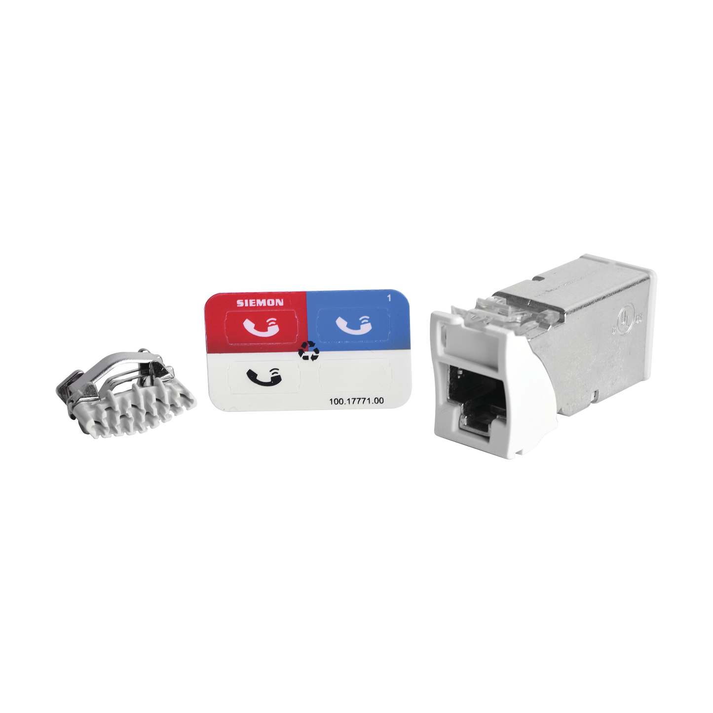 Z6A-S02 - Jack Z-Max Cat6A, Blindado, Montaje H�brido en Placa de Pared (Plano y Angulado), Color Blanco