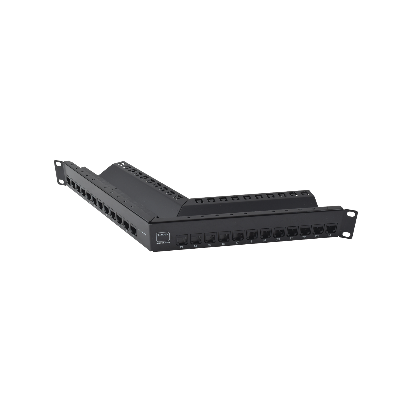 Z6AS-PNLA-24K - Patch Panel Z-MAX de 24 Puertos, Blindado, Precargado con Jacks Categor�a 6A, Angulado, 1UR