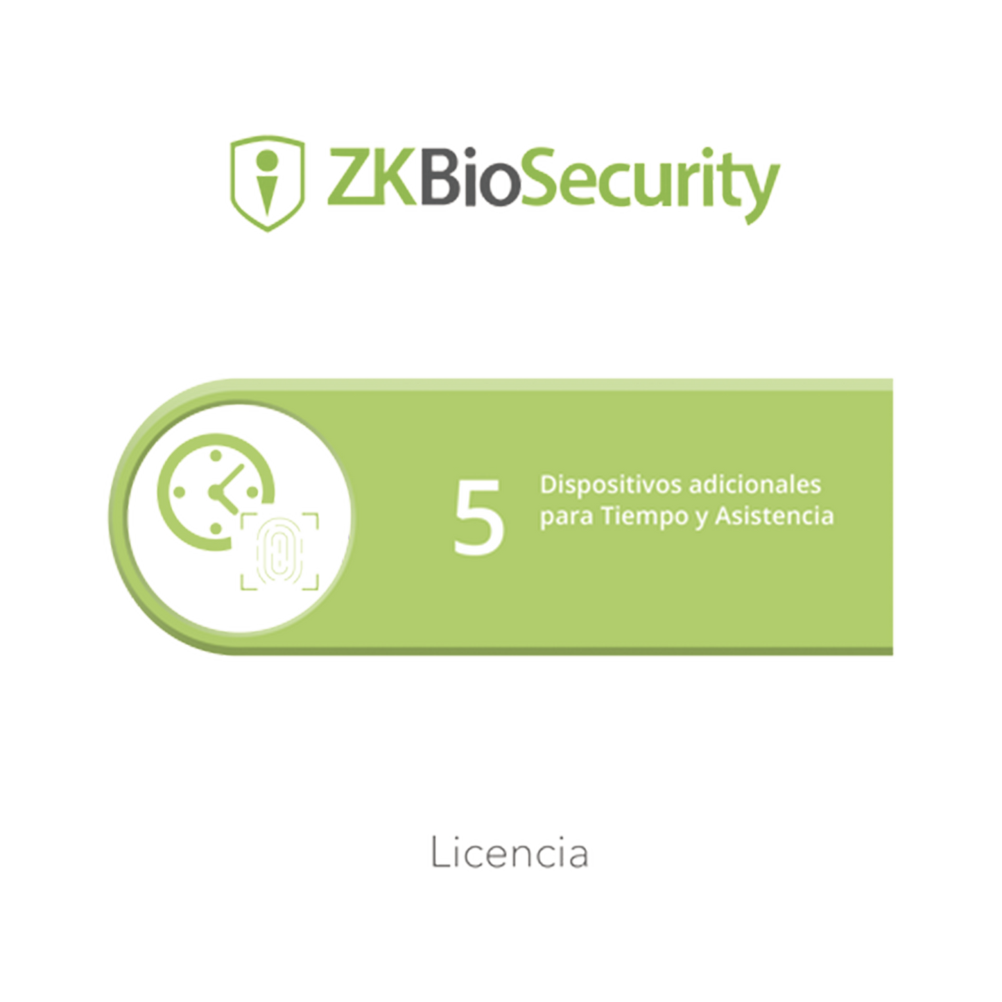 ZKBSTA5 Licencia para ZKBiosecurity permite gestionar hasta 5 dispositivos para tiempo y asistencia