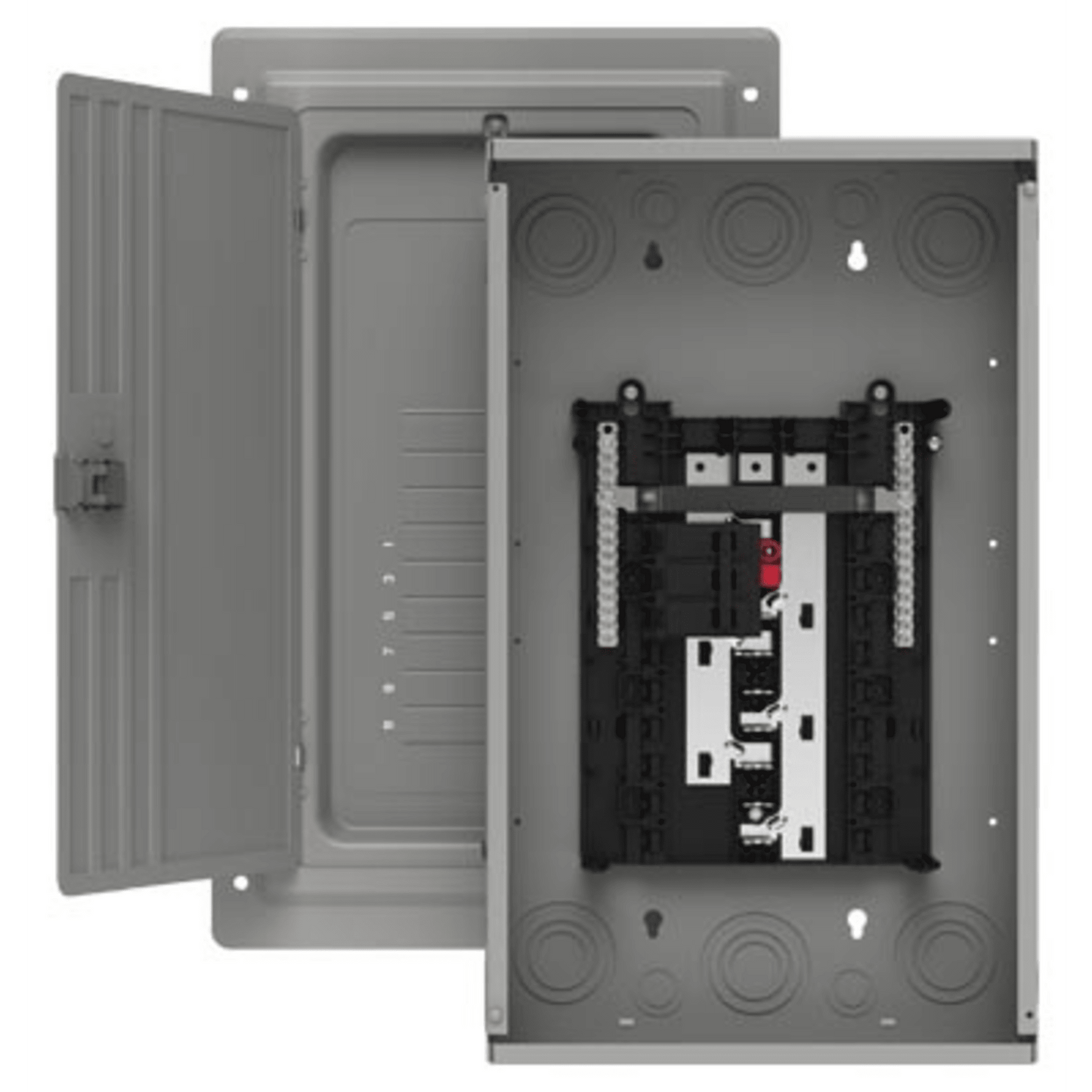 S1224B3100 - Centro de carga trifásico 3 Fases, 4 Hilos para interruptores QP, de 12 polos - 24 circuitos, 120/240vca, Barras de aluminio 100 Amp, Nema 1, uso interior. Incluye tapa.