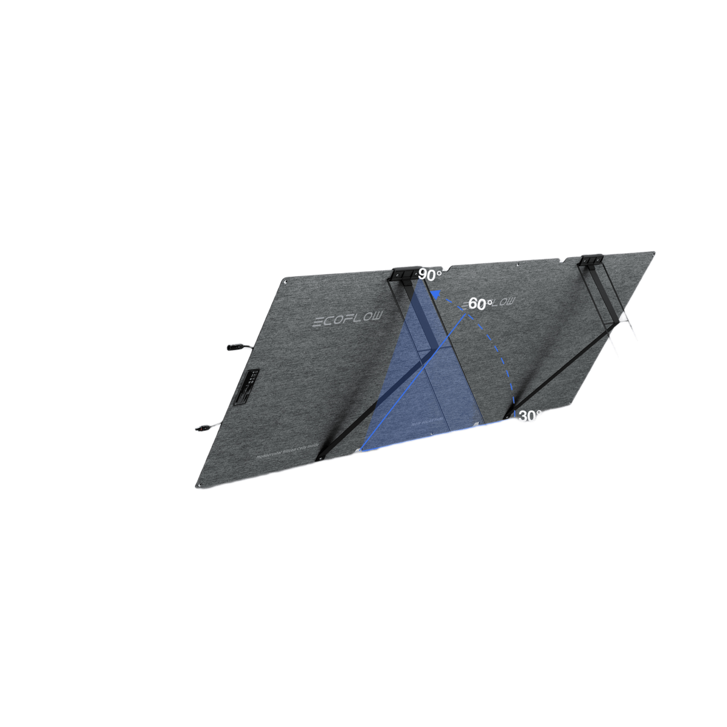 EFFOLD160LW - Módulo Solar Bifacial, Portátil y Flexible de 160W Recomendado para Estaciones Portátiles EcoFlow / Ajuste de Ángulo / Carga Eficiente / Incluye Cable XT60 a MC4
