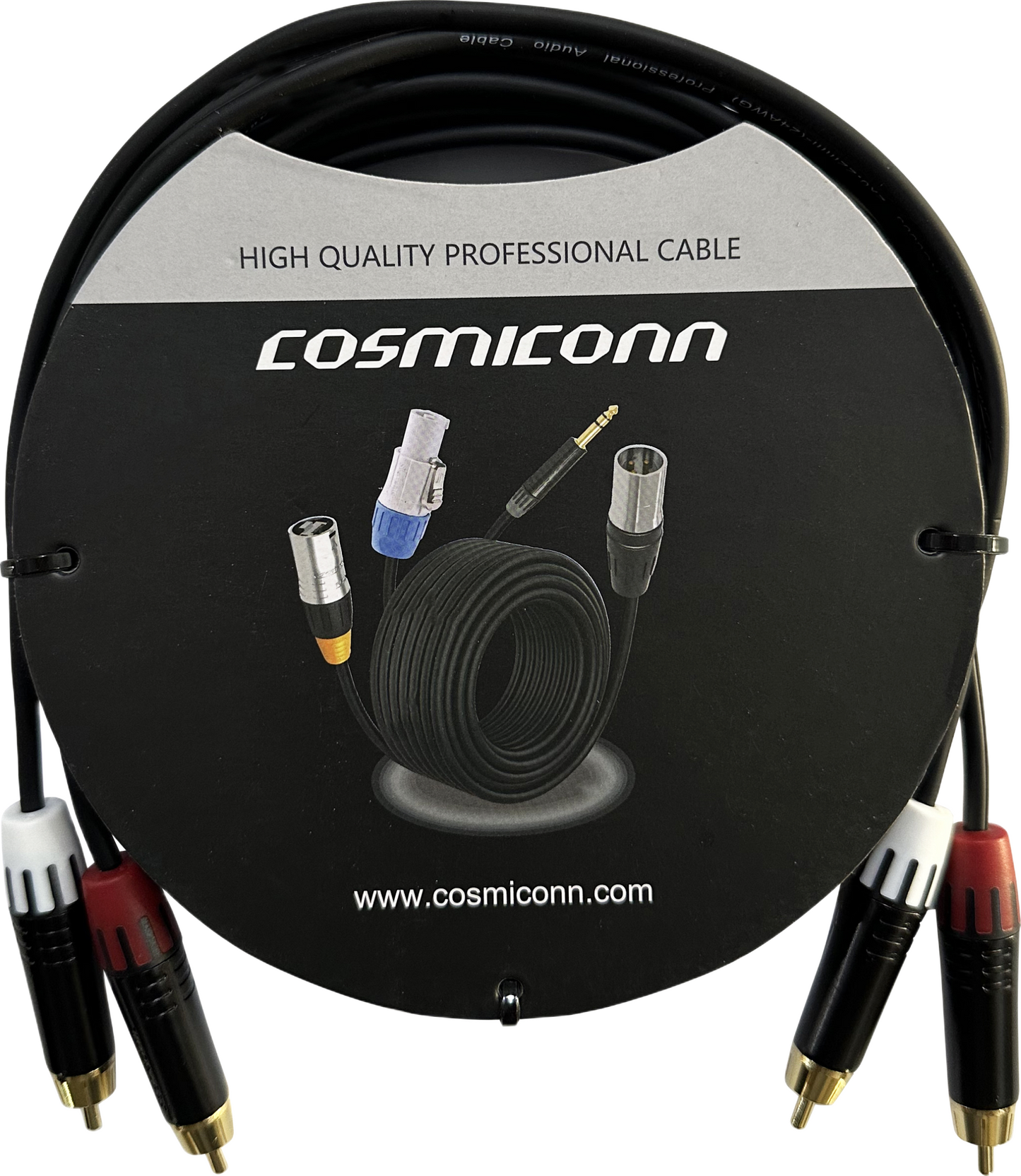 CRC032RM2RM3001 - Cable 2 RCA x 2 RCA, conectores negros, con diferenciador de blanco y rojo (2x MT380-RD - 2x MT380-WH), length 3m
