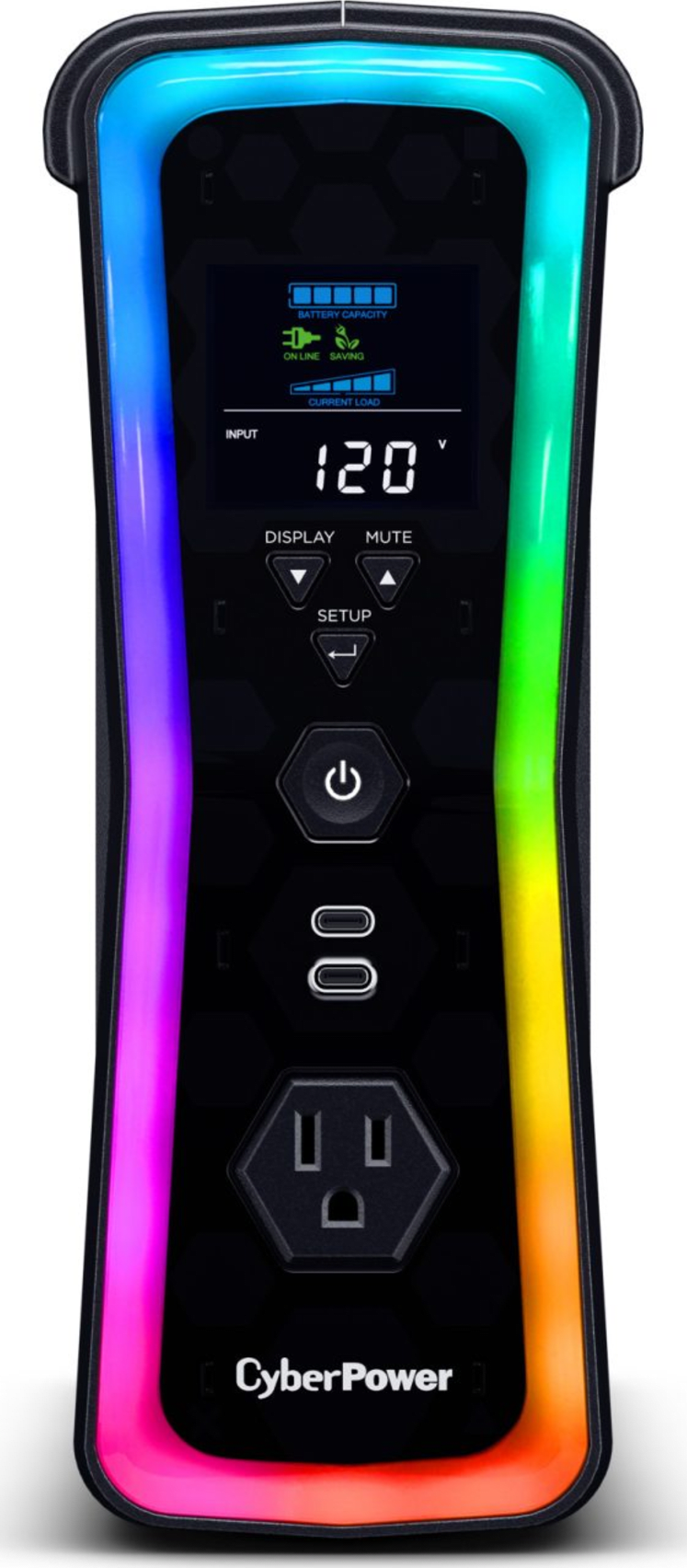 GX150C2 - UPS Gamer de 1500 VA/1000 W, Topología Línea Interactiva, Entrada 120 Vca NEMA 5-15P, y 13 Salidas NEMA 5-15R, Puerto USB, Con Regulador de Voltaje (AVR)
