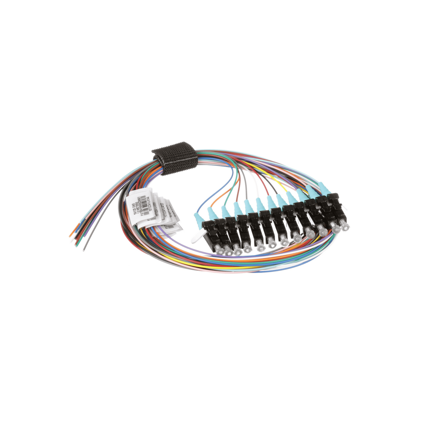 FXTBN1NNNSZM001 - Kit de 12 Pigtails con Conector LC, Multimodo 50/125 OM3, 900um, de 1 Metro (3.28 Pies)