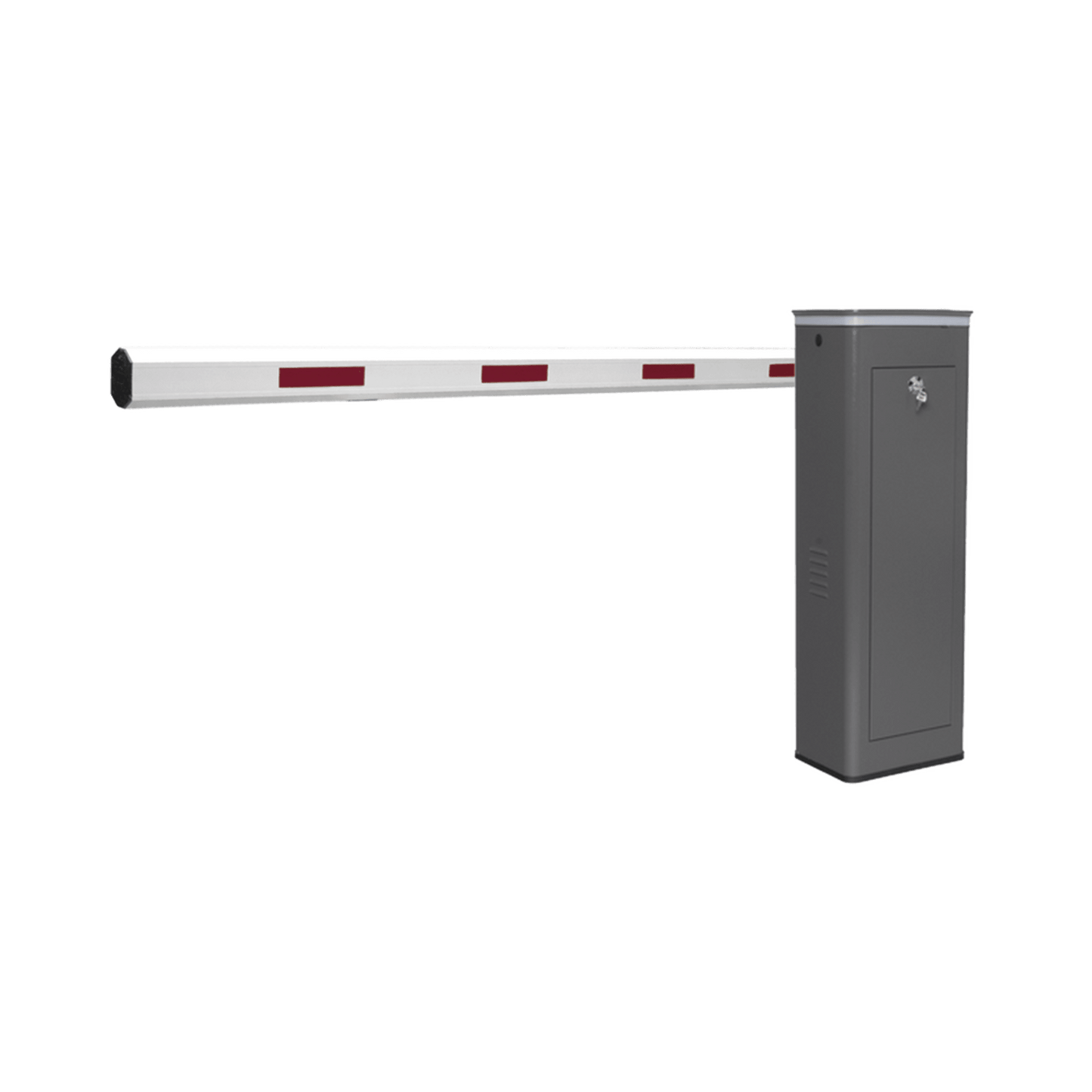 KT-XBF-LB - Kit de Barrera Vehicular Izquierda y Brazo de 3 Metros / Finales de Carrera Ajustables por Programación / Movimiento Fluido / Diseño Elegante Color Gris / Con Corona Led Semaforizada