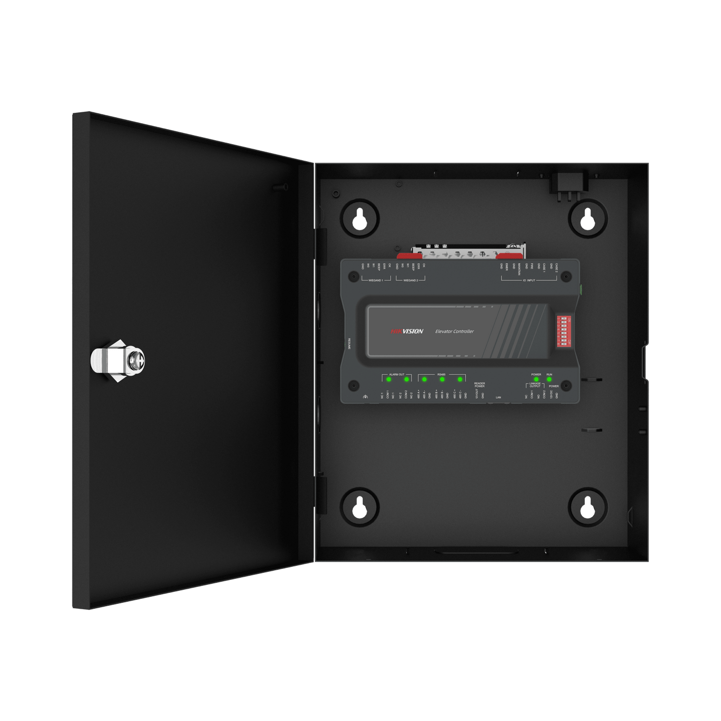DS-K2220X - Controlador MAESTRO para Elevadores / Incluye Gabinete y Fuente / Control de Acceso para los pisos de los Elevadores por Huella o Tarjeta