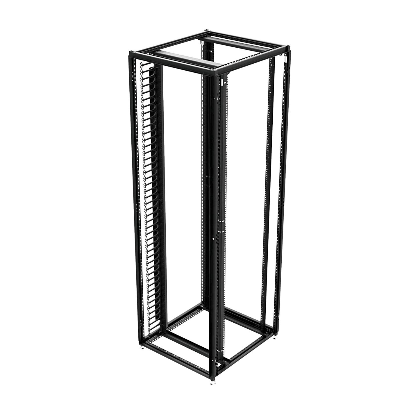 PS1CM218 - Organizador Vertical de Cables Rack 45 UR / Acero Negro / Sección 95x208 mm / Capacidad 726 Cables / Fijación Flecha 1.75 pulg