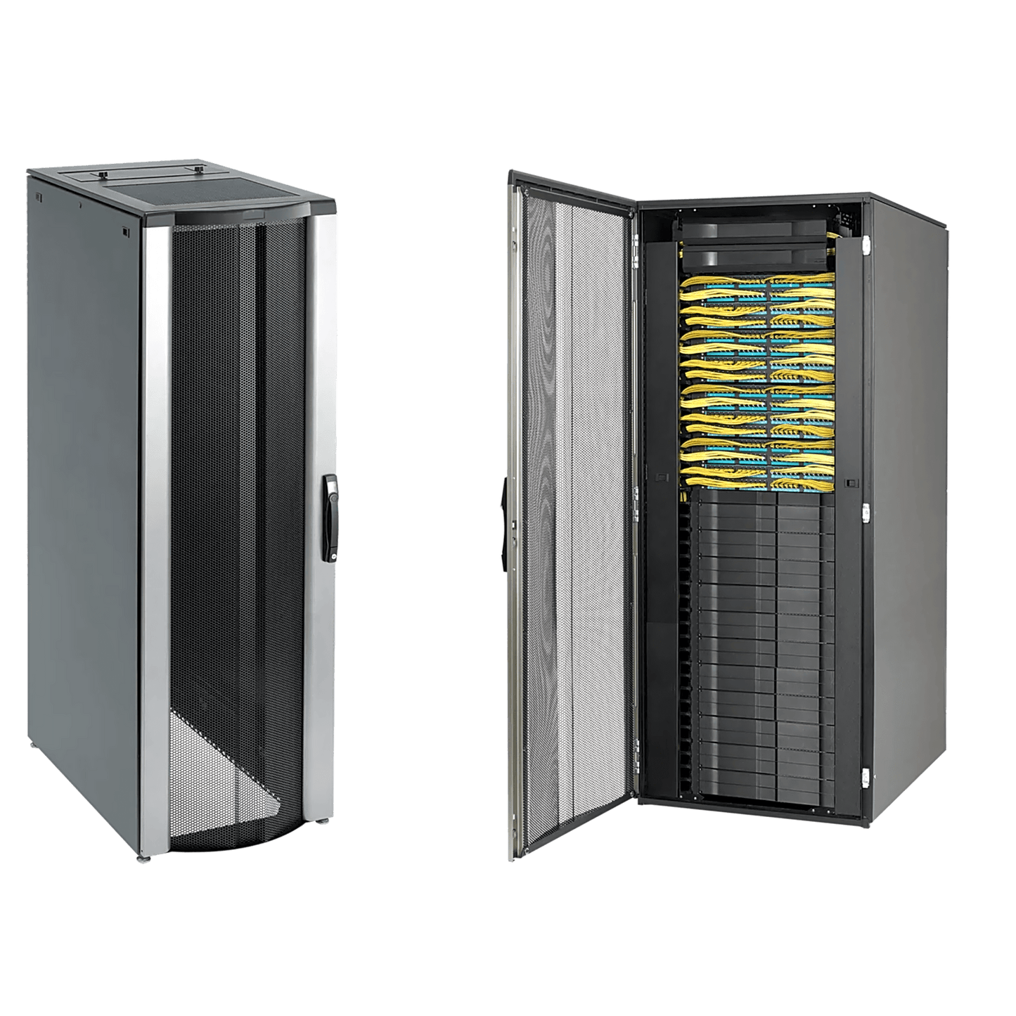 PNC20811B - Gabinete Rack ProLine ConnecTek 42 UR / 2000 x 800 x 1100 mm Con Capacidad 1134 kg Acero, Color Negro Con Organizadores Laterales Frontal y Traseros Incluidos