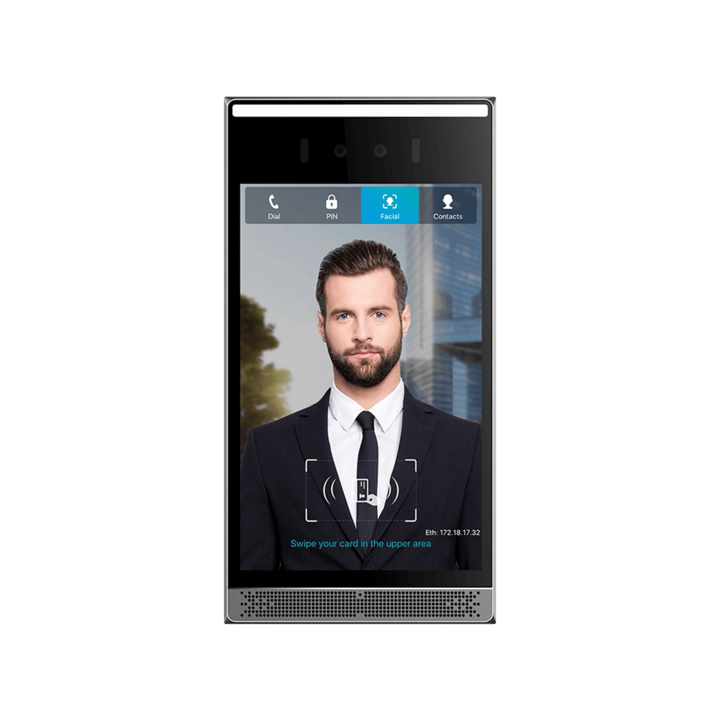 I68 - Videoportero IP SIP con Reconocimiento Facial, 8" IPS, 10,000 rostros, anti-suplantación, IP66/IK07, PoE