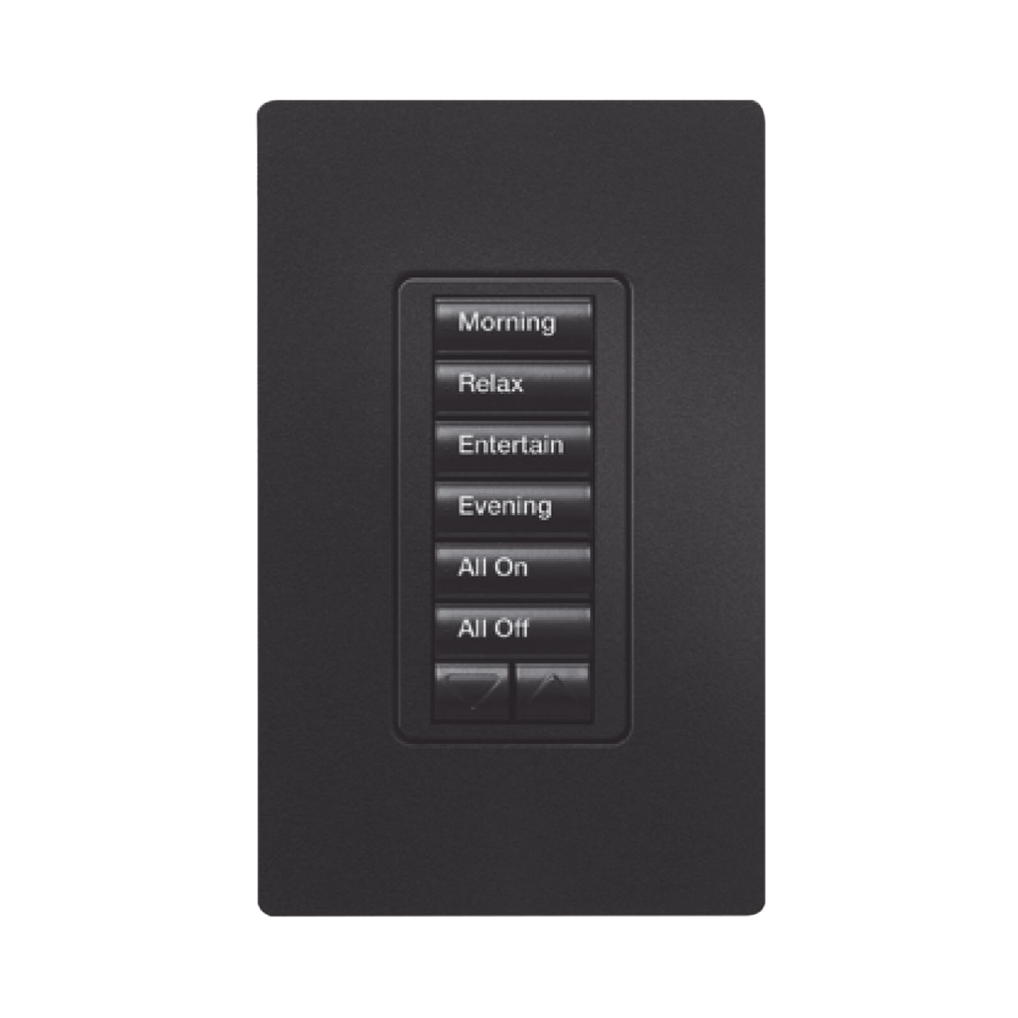 RRDHN6BRLMN - (RadioRA2) Teclado Seetouch Hibrido 6 botones, 2 botones subir/bajar, programe escenas diferentes en cada botón,puede instalarse en un interruptor de luz.