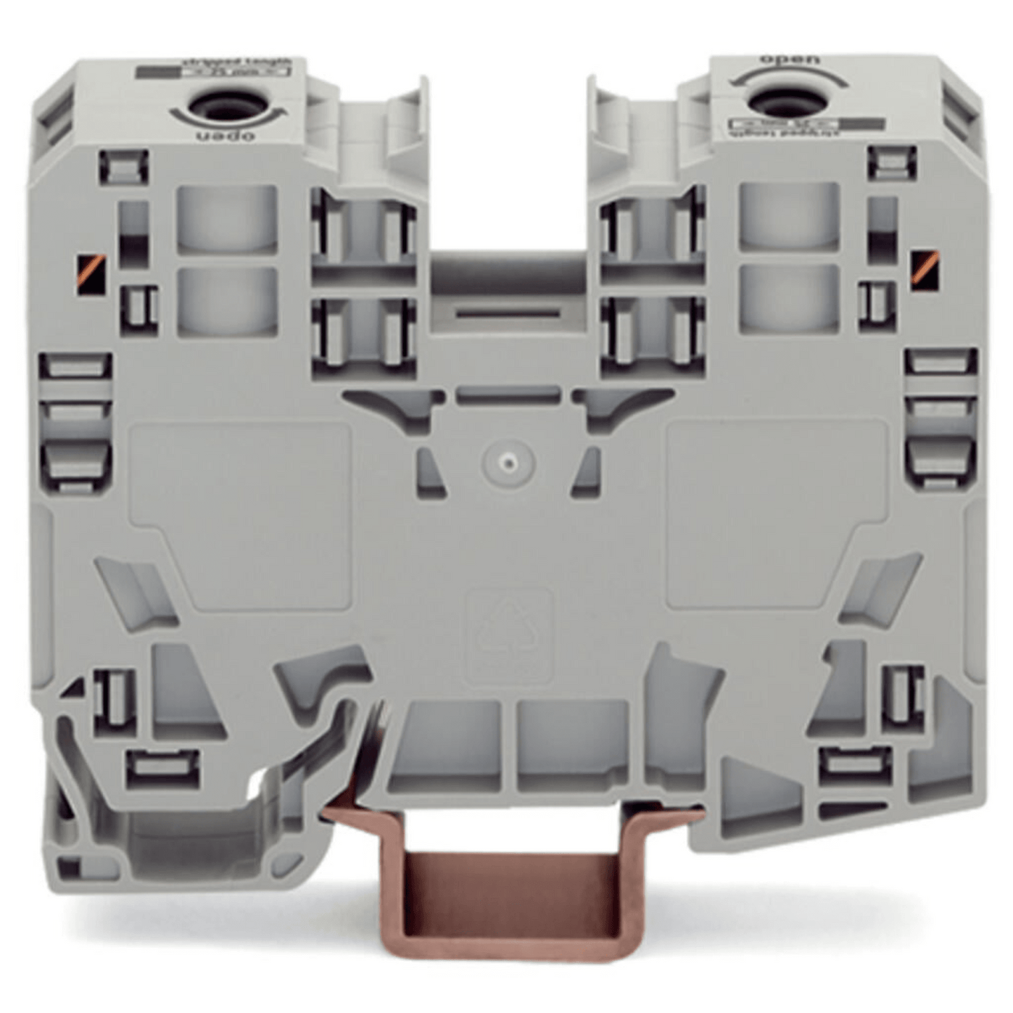 285-135 - Borna de Paso, 35 mm², POWER CAGE CLAMP, 125 A, 1000 V, Montaje Carril DIN 35x15, Gris, Para Conductores 6-35 mm², Conectores Laterales, Marcaje Lateral