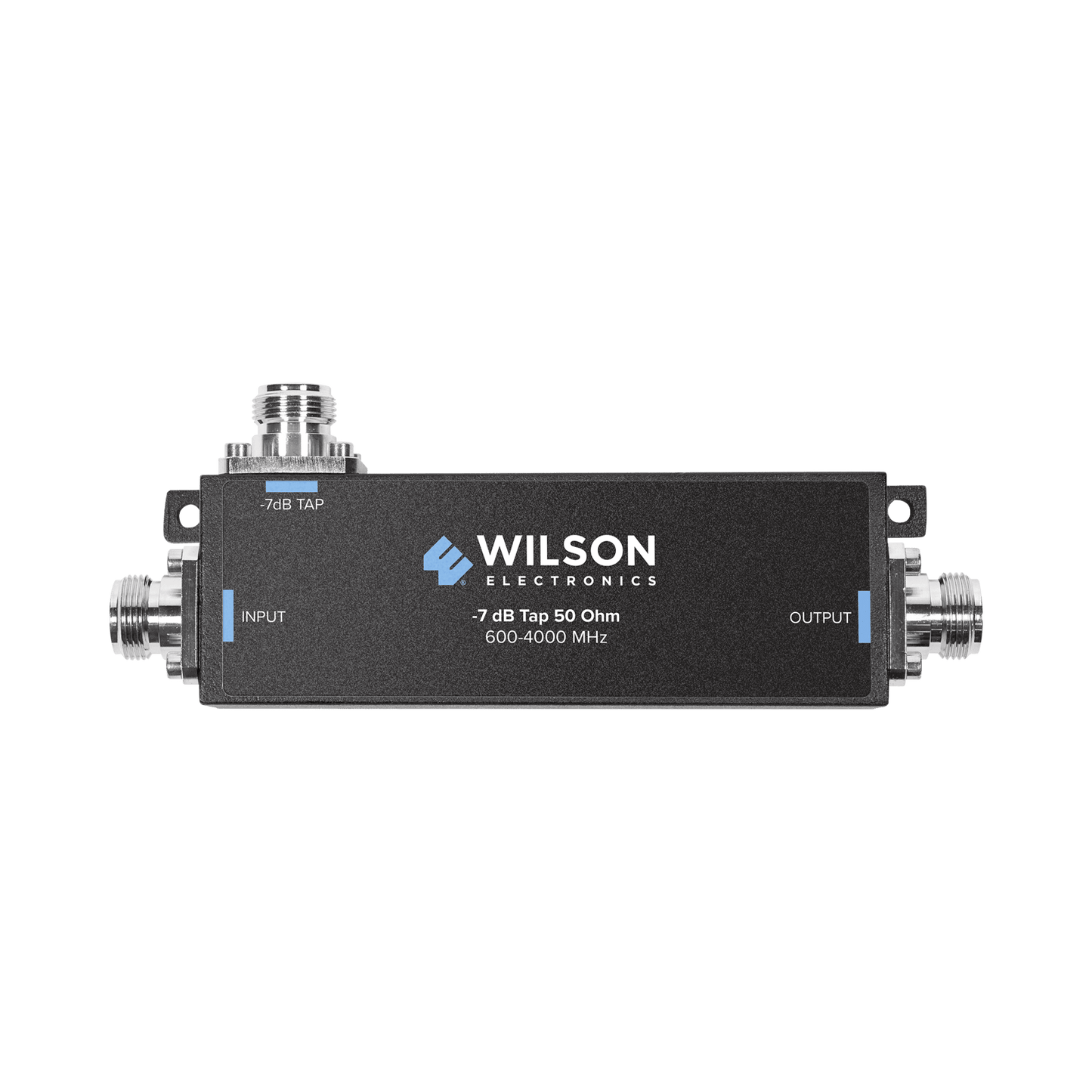 859-120 - Separador TAP -7 dB con rango de frecuencia de 575 a 6000 MHz. Ideal para separar la antenas a diferentes longitudes de cable coaxial. 50 Ohm con conectores N Hembra.