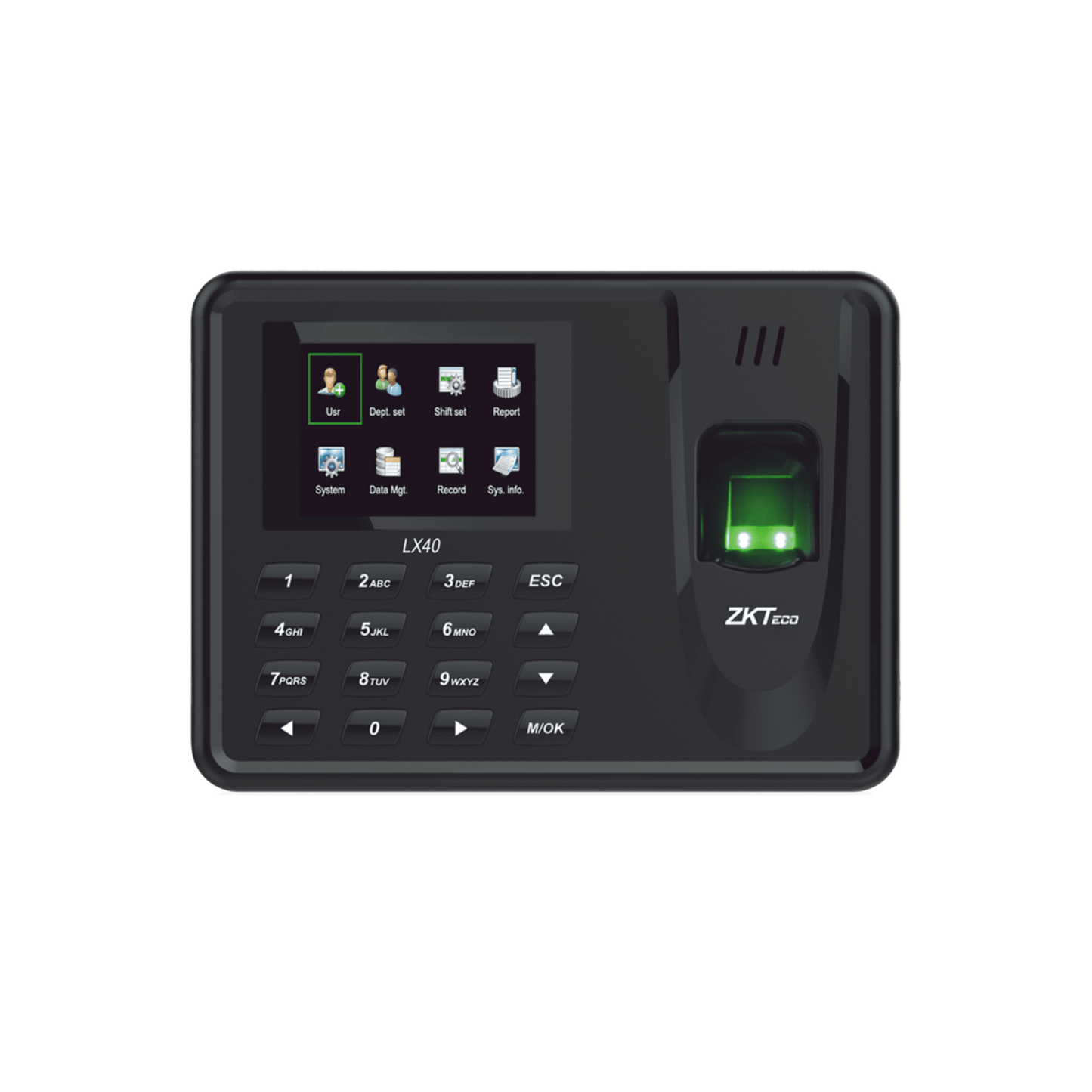 LX40ZI - Lector de Huella con Teclado para Control de Asistencia, 500 Huellas, Genera Reporte por USB en Excel, Descarga mediante memoria USB / (solo en idioma ingles)