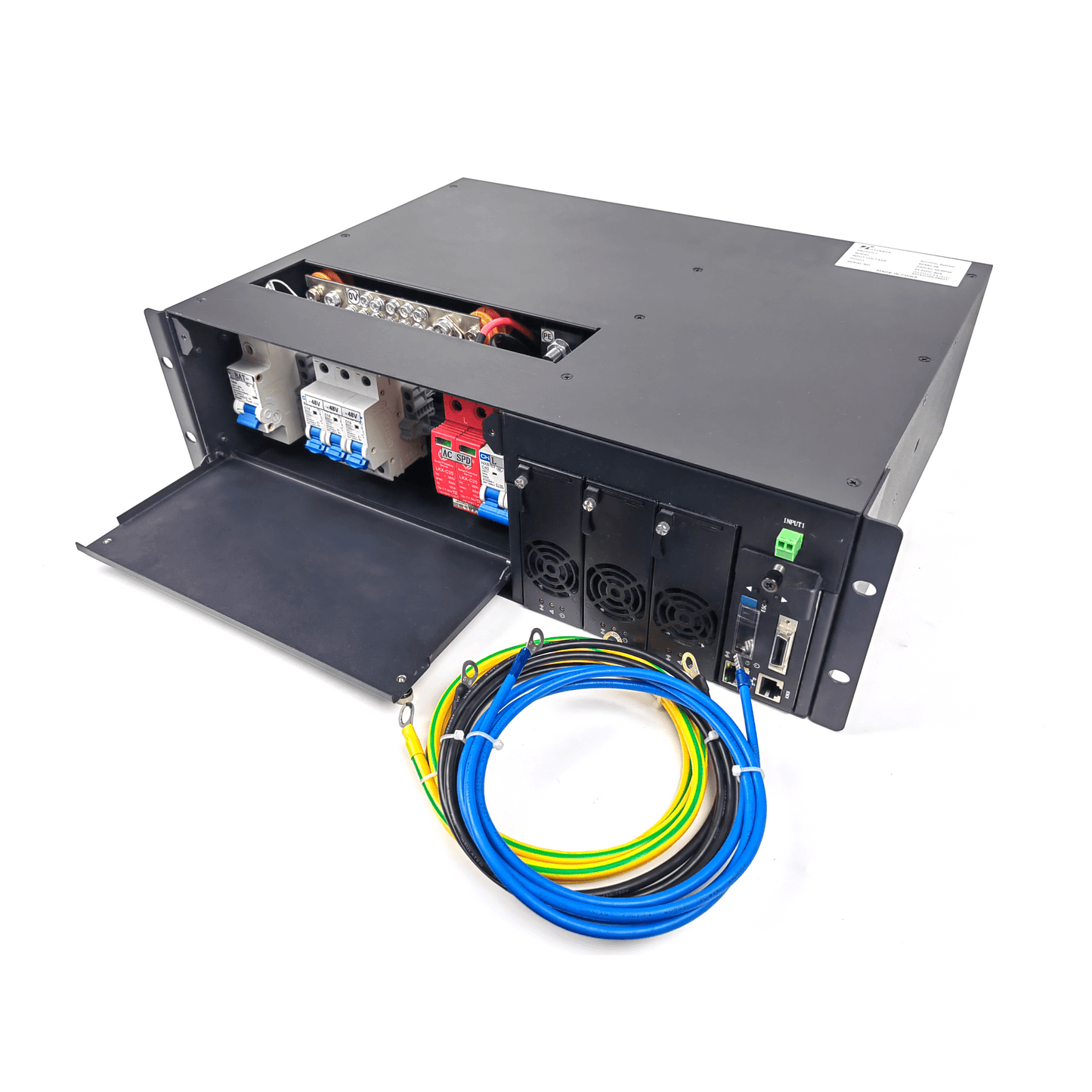 LP-PSOLT-90A - Rectificador de Energía AC 110 Vac / –48 V de Alta Eficiencia, 90 A y 5400 W, 3 UR para Telecomunicaciones como equipos OLT´s Modulares