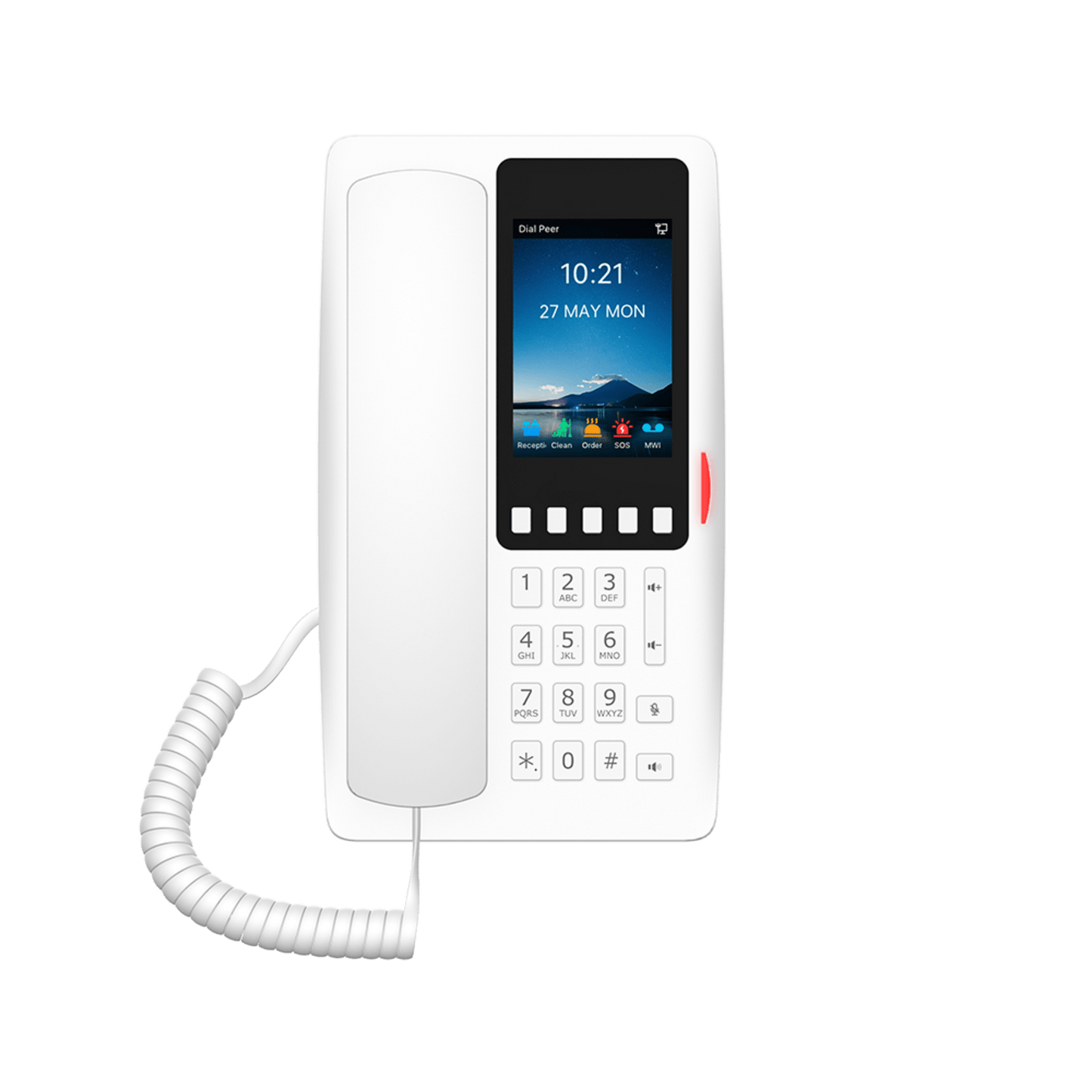 H6WW - Teléfono IP Wi-Fi Hotelero con PoE, Puerto USB de Carga y Pantalla LCD de 3.5"
