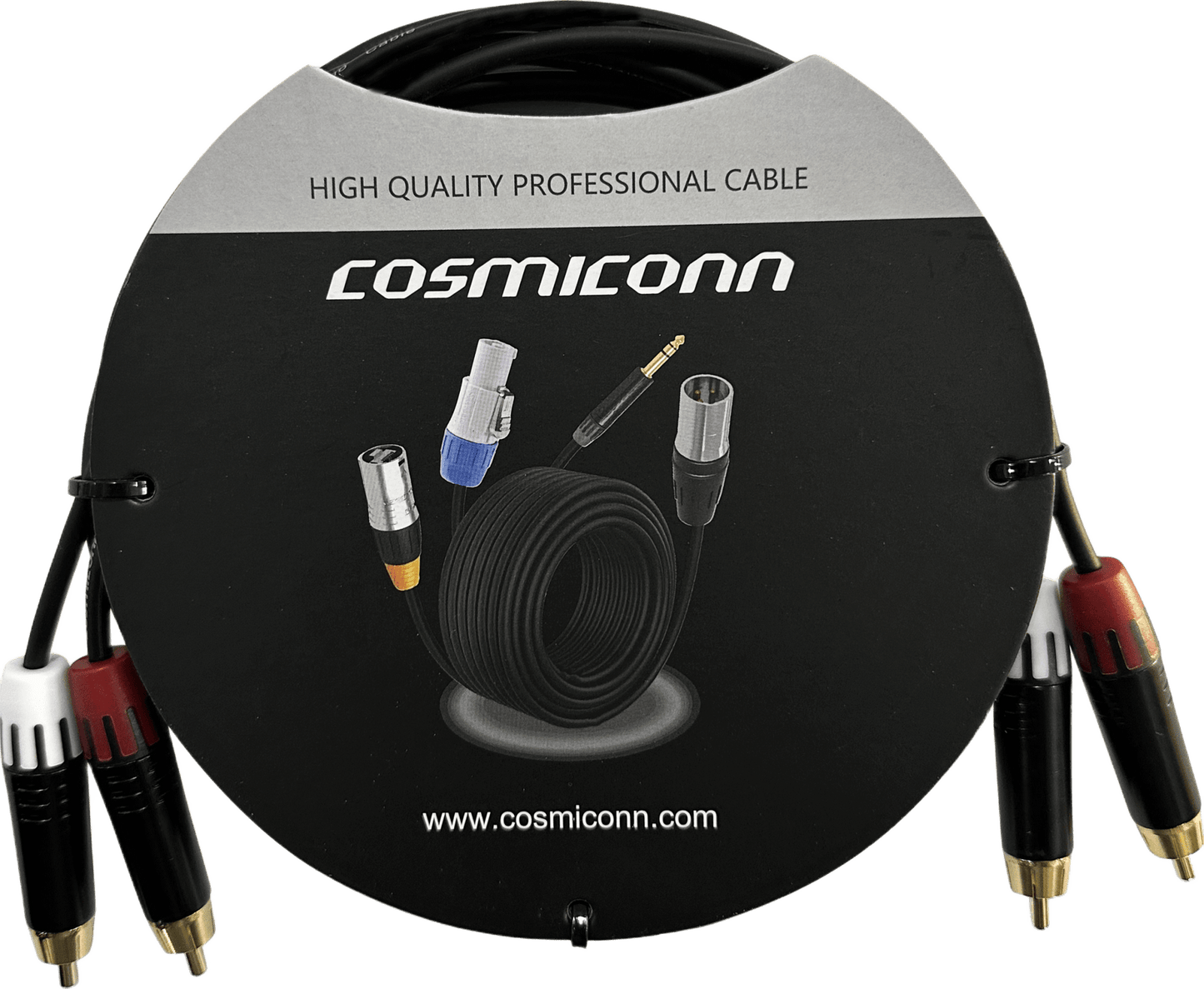 CRC03-2RM-2RM-2-001 - Cable 2 RCA x 2 RCA, conectores negros, con diferenciador de blanco y rojo (2x MT380-RD - 2x MT380-WH), length 2m