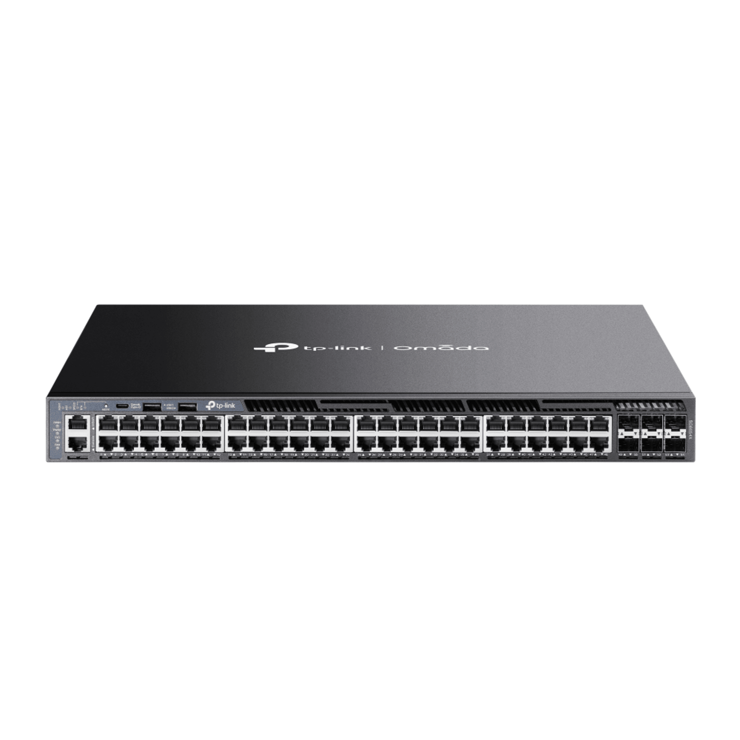 SG6654X - Switch Omada L3 SDN Administrable / 48 puertos Gigabit y 6 puertos SFP+ / Funciones RIP, VRRP, Servidor DHCP / Administración centralizada OMADA / Fuente Redundante