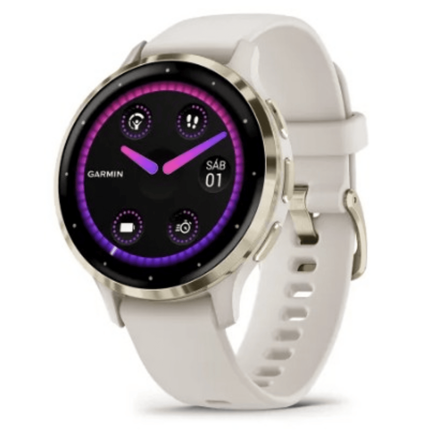 Smartwatch Garmin Venu 3S / Pantalla AMOLED 1.2″ (390 x 390) / Batería Hasta 10 Días / GPS + GLONASS + Galileo / Monitor de Frecuencia Cardíaca / Resistencia al Agua 5 ATM / Garmin Pay / Almacenamiento de Música / Compati