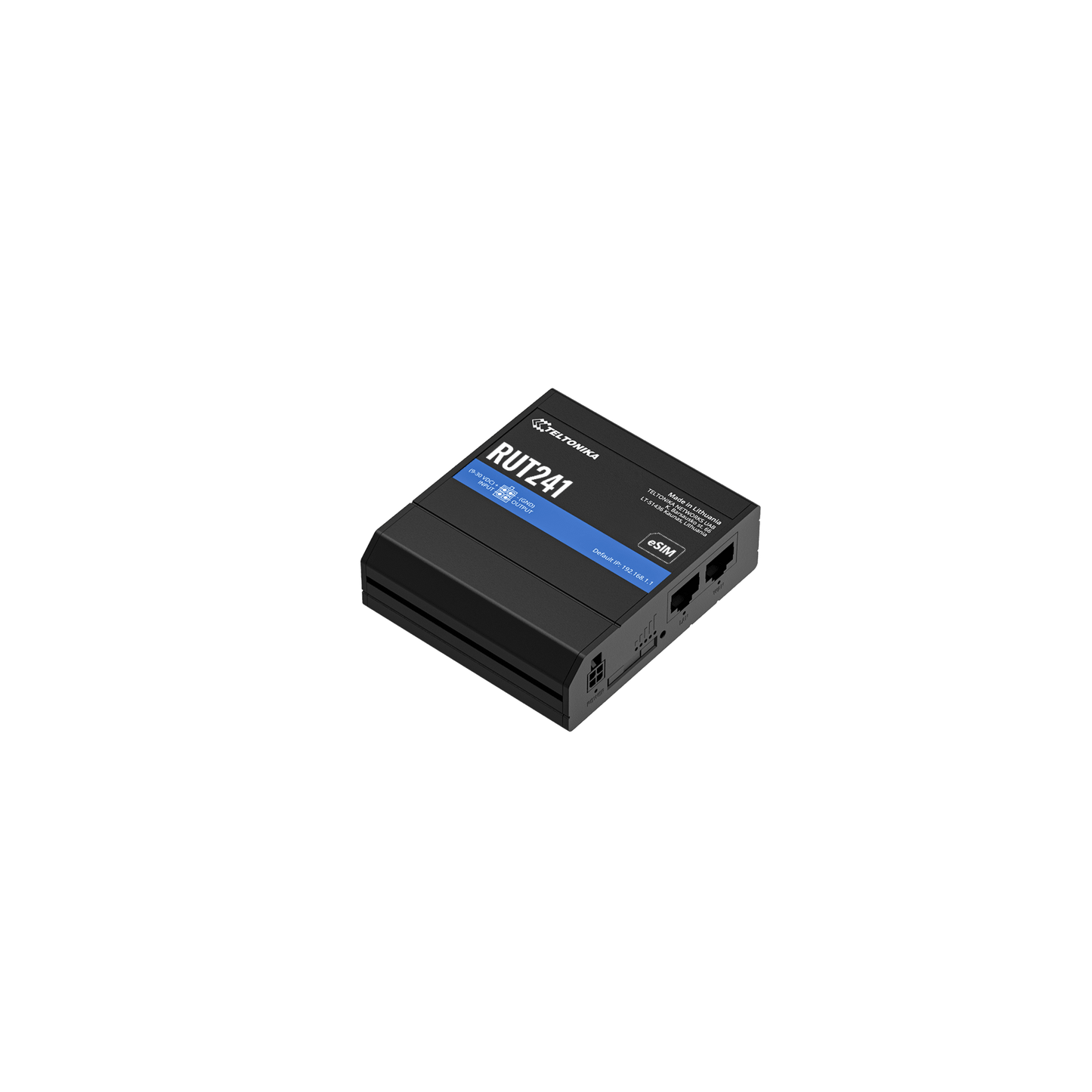 RUT241 - Industrial Cellular Router,Soporta eSIM/ 2 puertos ethernet 10/100Mbps /WiFi 802.11b/g/n /WAN Failover