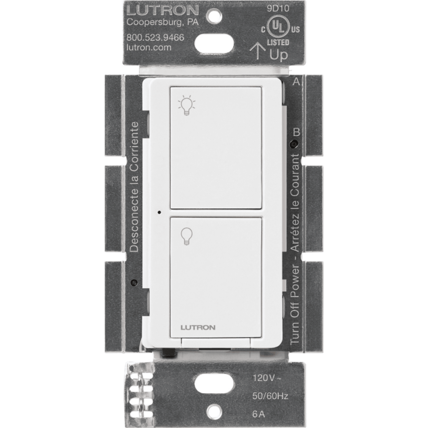 PD6ANSWH - (Caseta Wireless) Interruptor Inteligente On/Off, requiere cable neutro. 6A, /120V