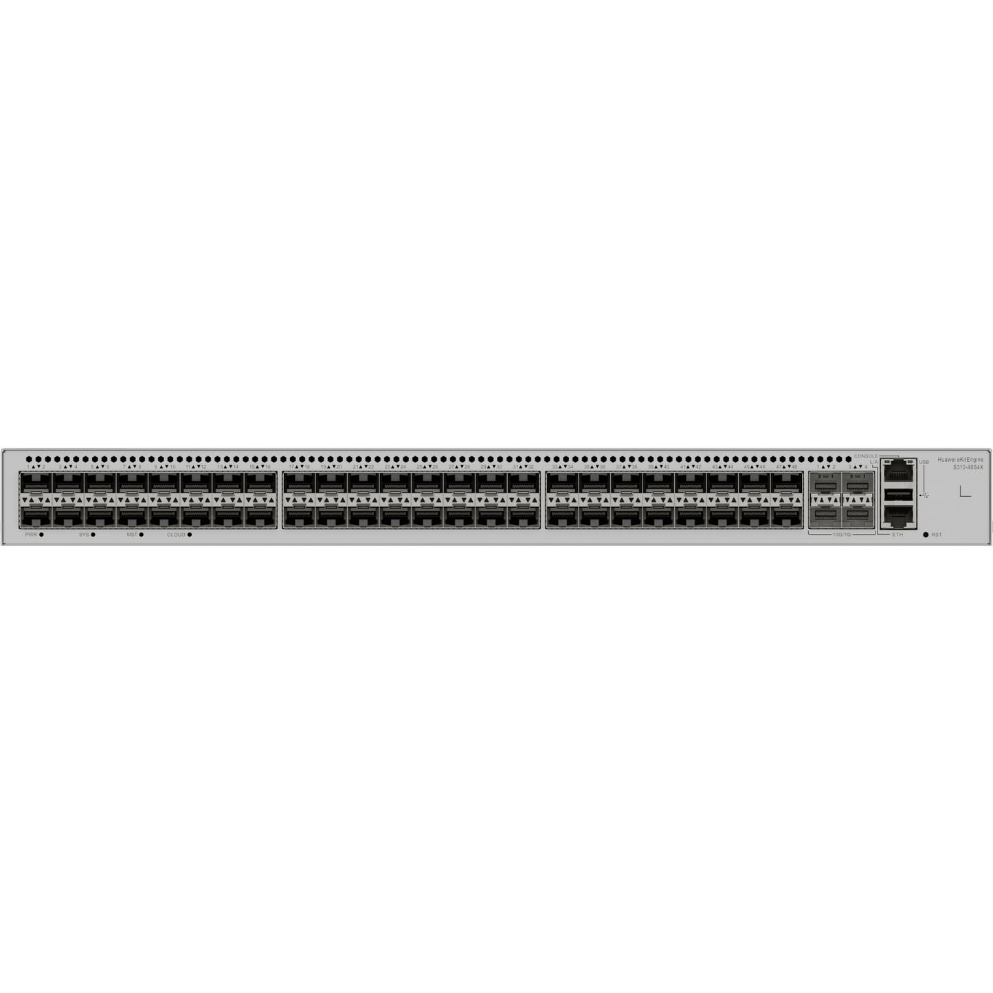 S310-48S4X - Switch eKit Core/Distribución Administrable Capa 3 / 48 puertos SFP de 1 Gbps + 4 Puertos SFP+ de 10 Gbps / Soporta iStack / Capacidad de Conmutación de 176 Gbps / Gestión Gratuita desde la Nube / Sin Licenciamiento