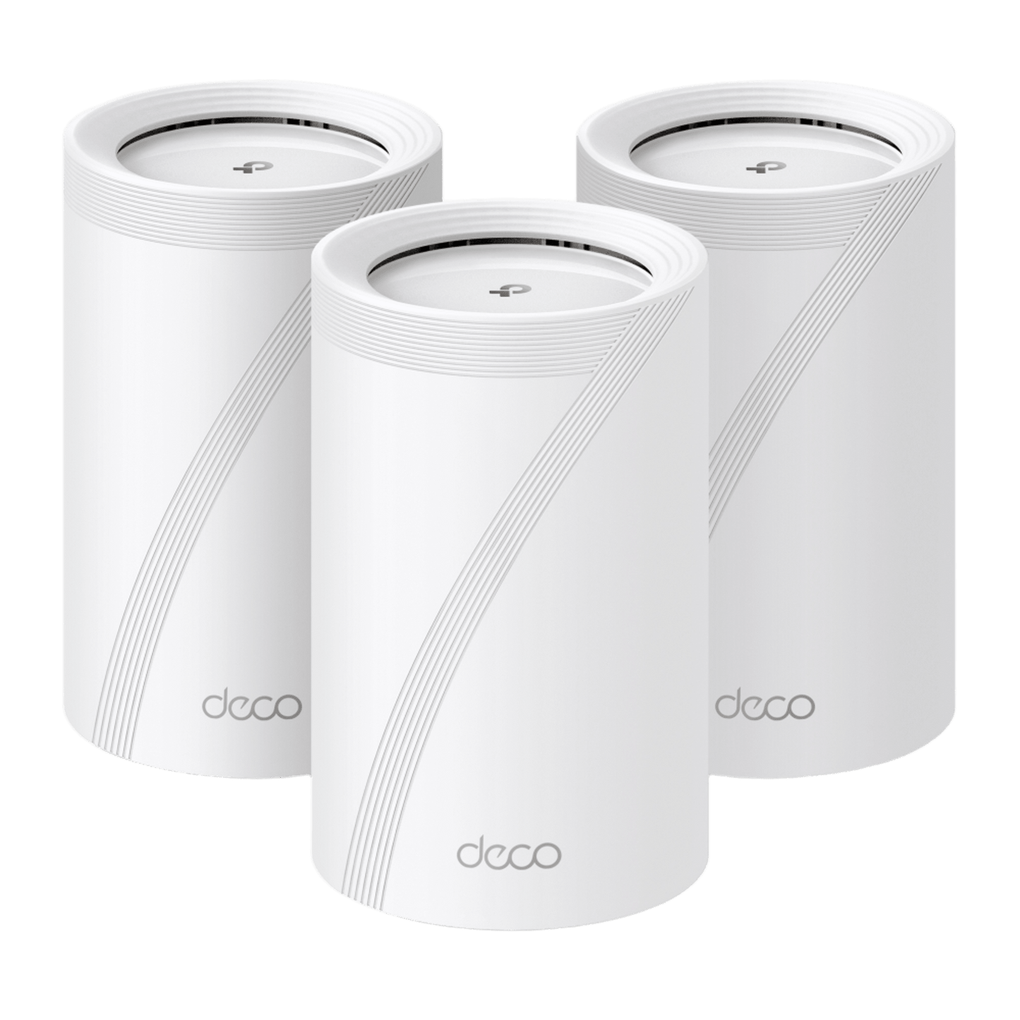 DECO-BE65-3PACK - KIT 3 Routers Inalámbrico MESH Interior para Hogar / Triple Banda Wi-Fi 7 BE9300 Mbps / 2 Puerto 2.5 Gigabit WAN/LAN / 4 Antenas Internas / Operación Multi-Link MLO / Administración Mediante la App Deco (iOS, Android) / HomeShield