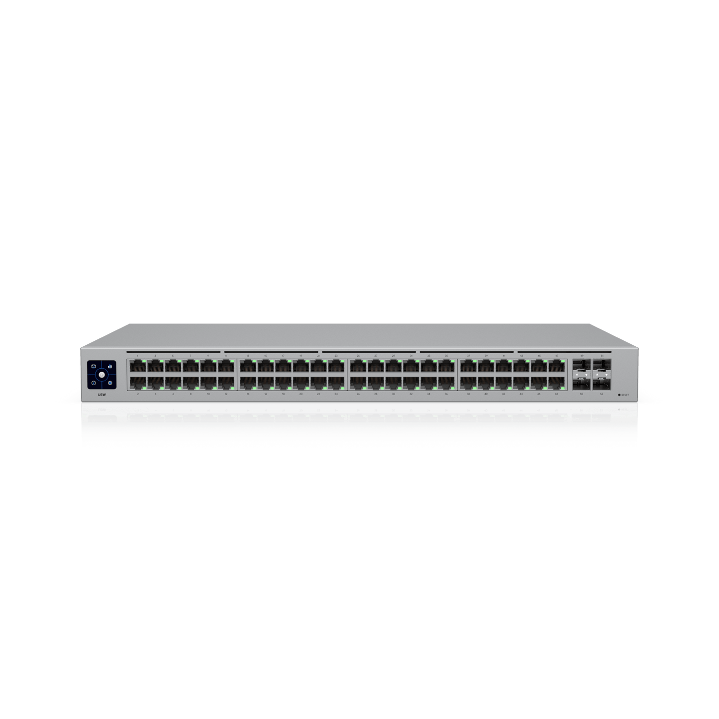 USW-48 - USW-48 — Switch Layer 2 de 48 Puertos GbE + 4 Puertos SFP con Diseño Fanless para Funcionamiento Totalmente Silencioso